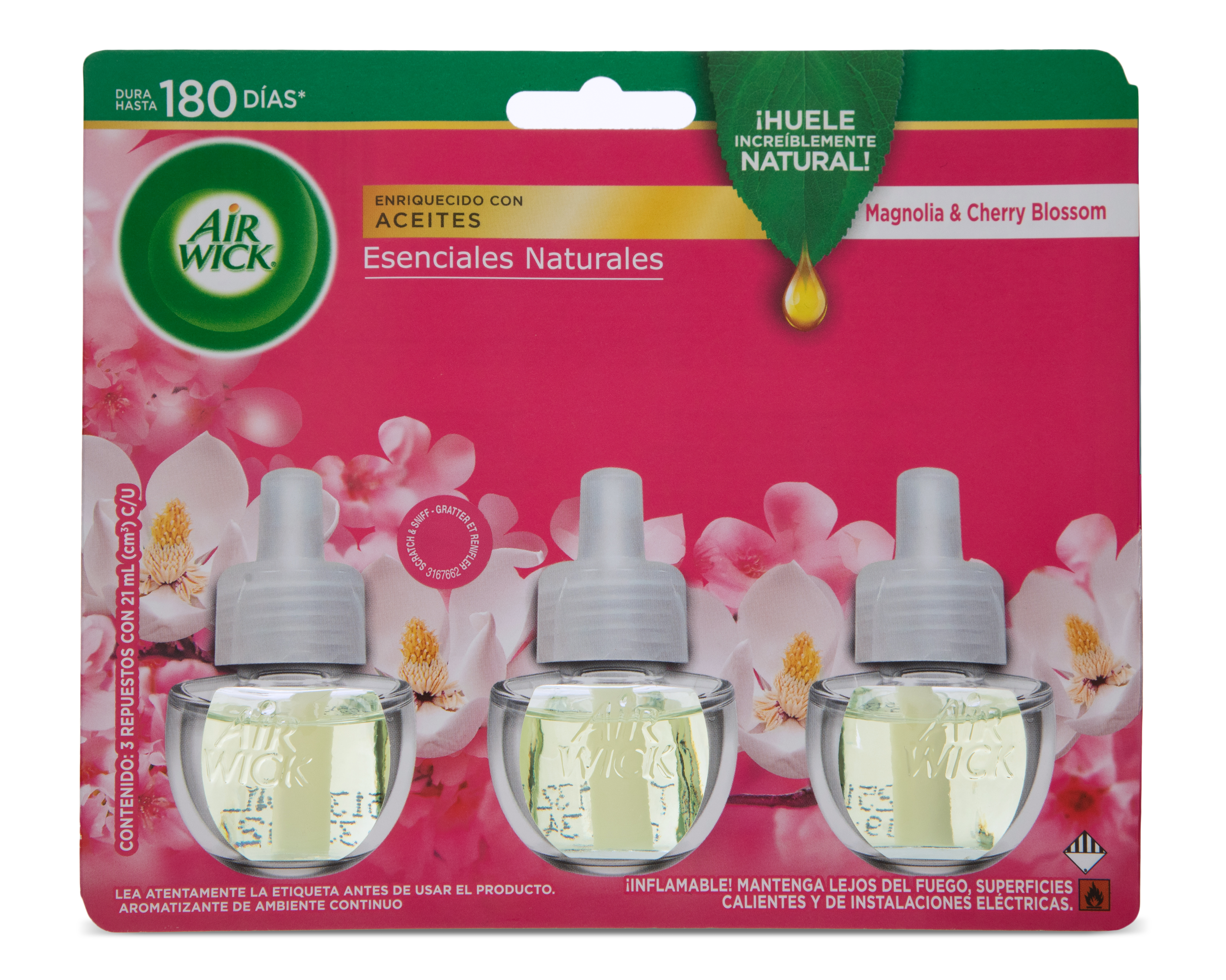 Foto 2 pulgar | Foto 1 | Repuesto de Aromatizante Air Wick Magnolia y Cherry Blossom 21 ml 3 Piezas