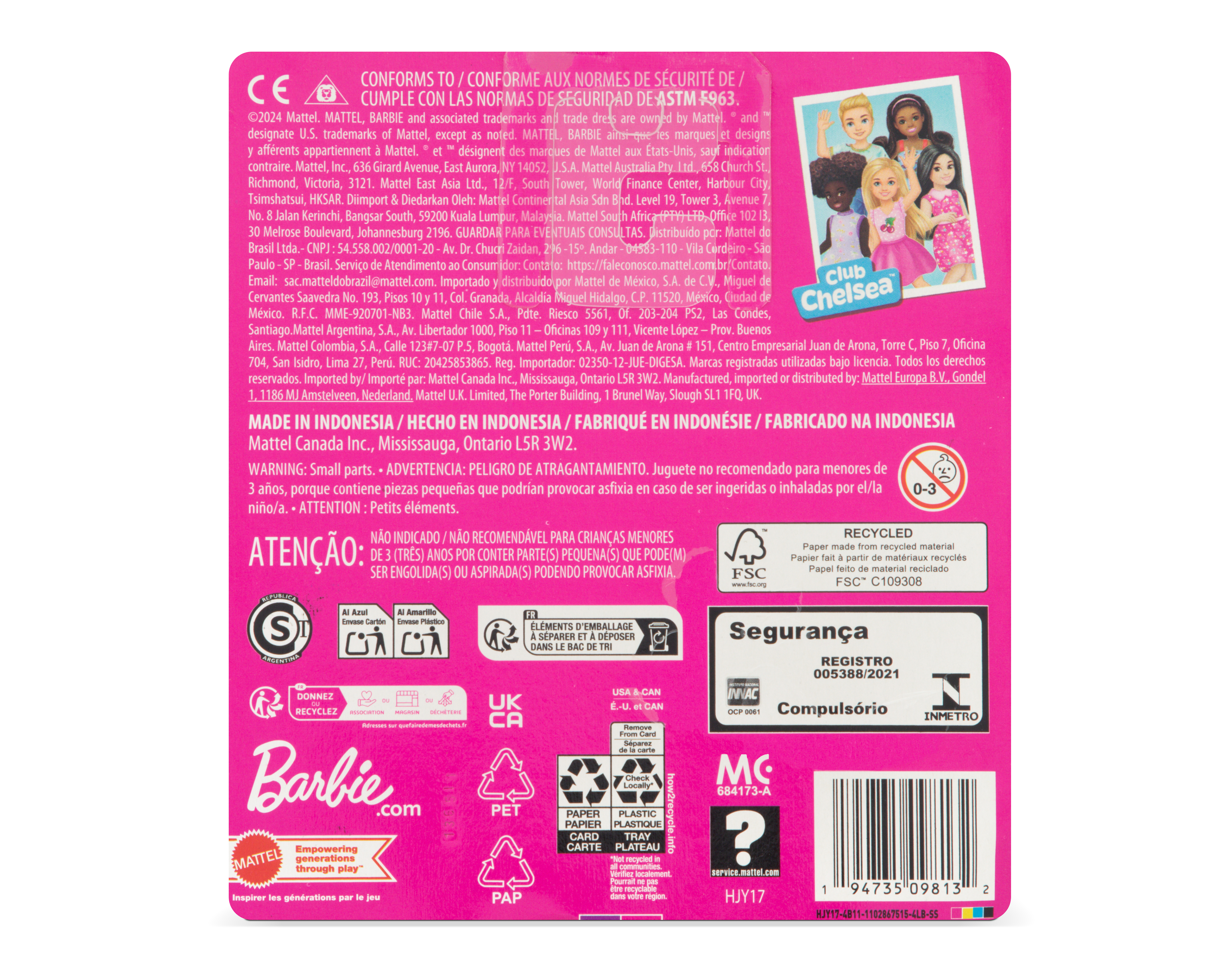 Foto 6 pulgar | Foto 5 | Muñeca Barbie Chelsea Viajera