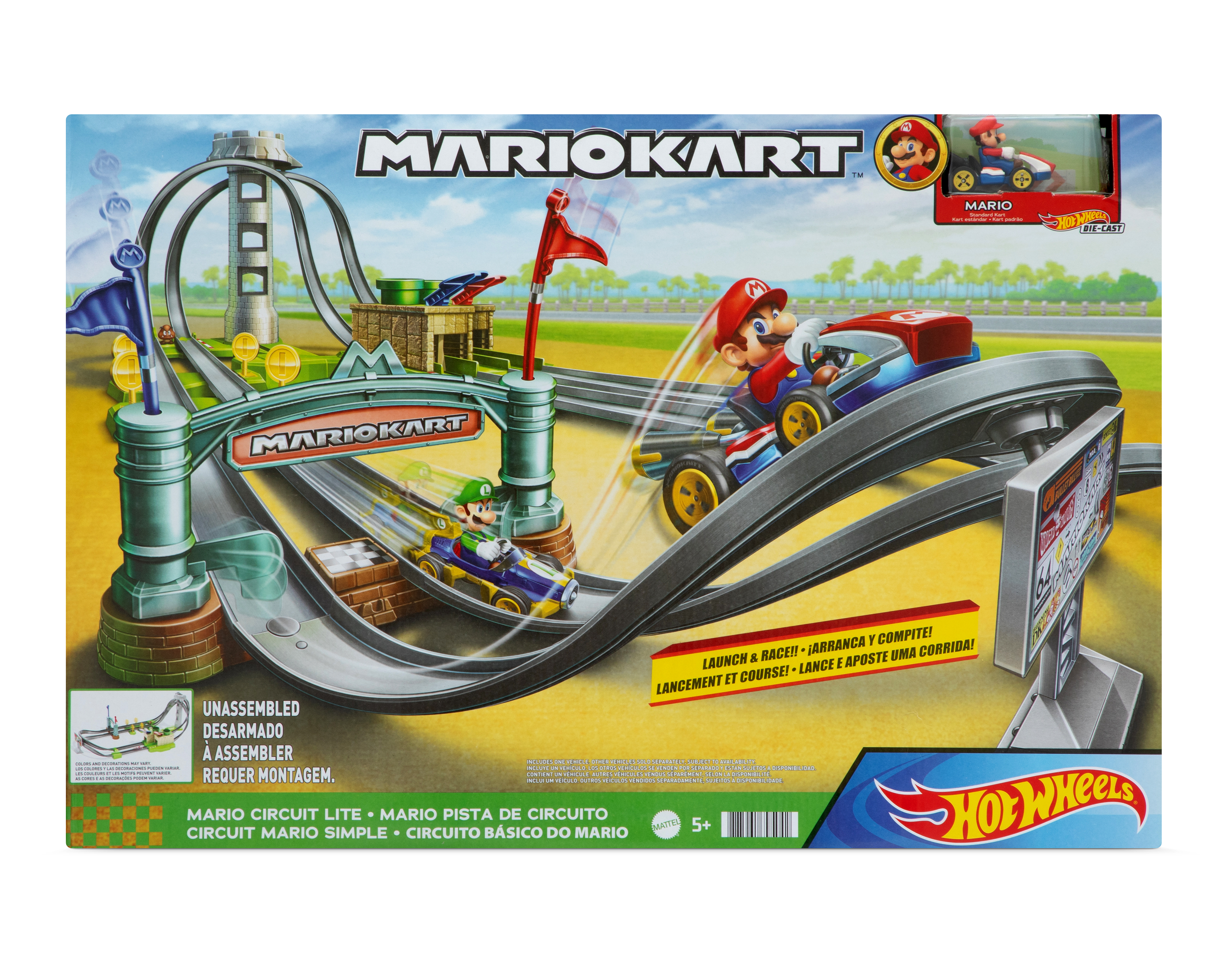 Foto 2 pulgar | Foto 1 | Pista de Carreras Hot Wheels Mario Kart Circuito Largo