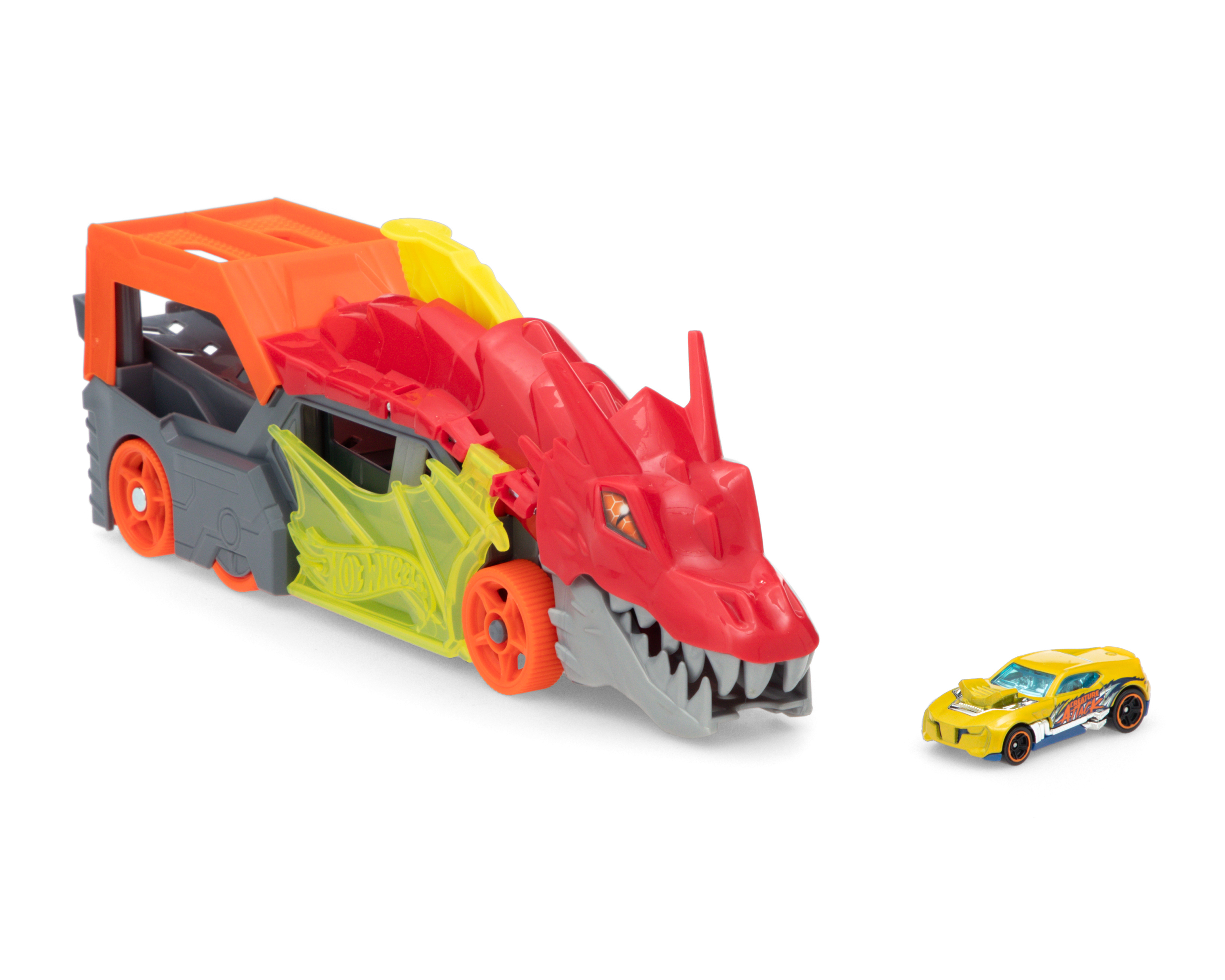Remolque Lanzador de Dragón Hot Wheels con Vehículo