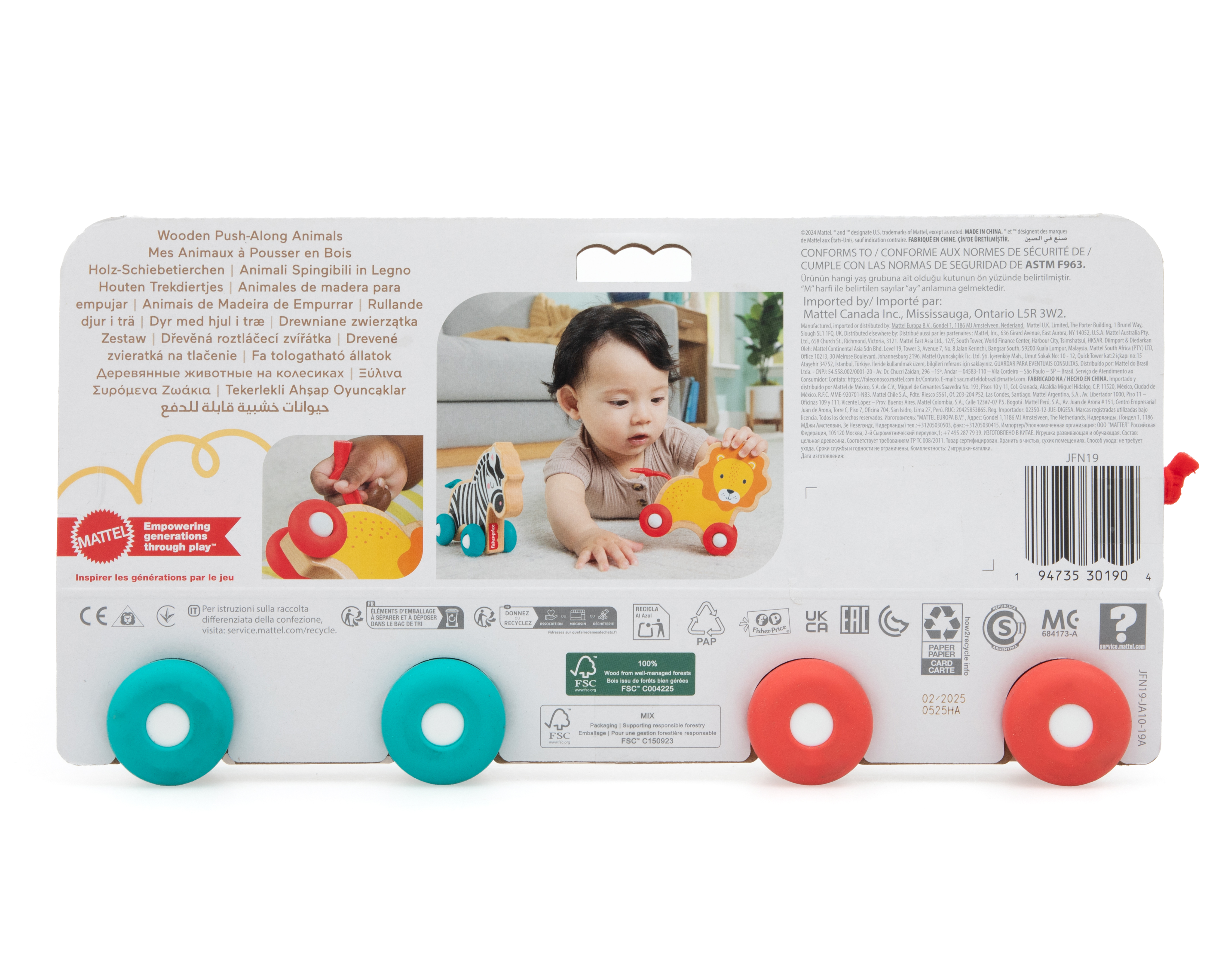 Foto 5 | Foto 5 | Animales de Madera para Empujar Fisher-Price