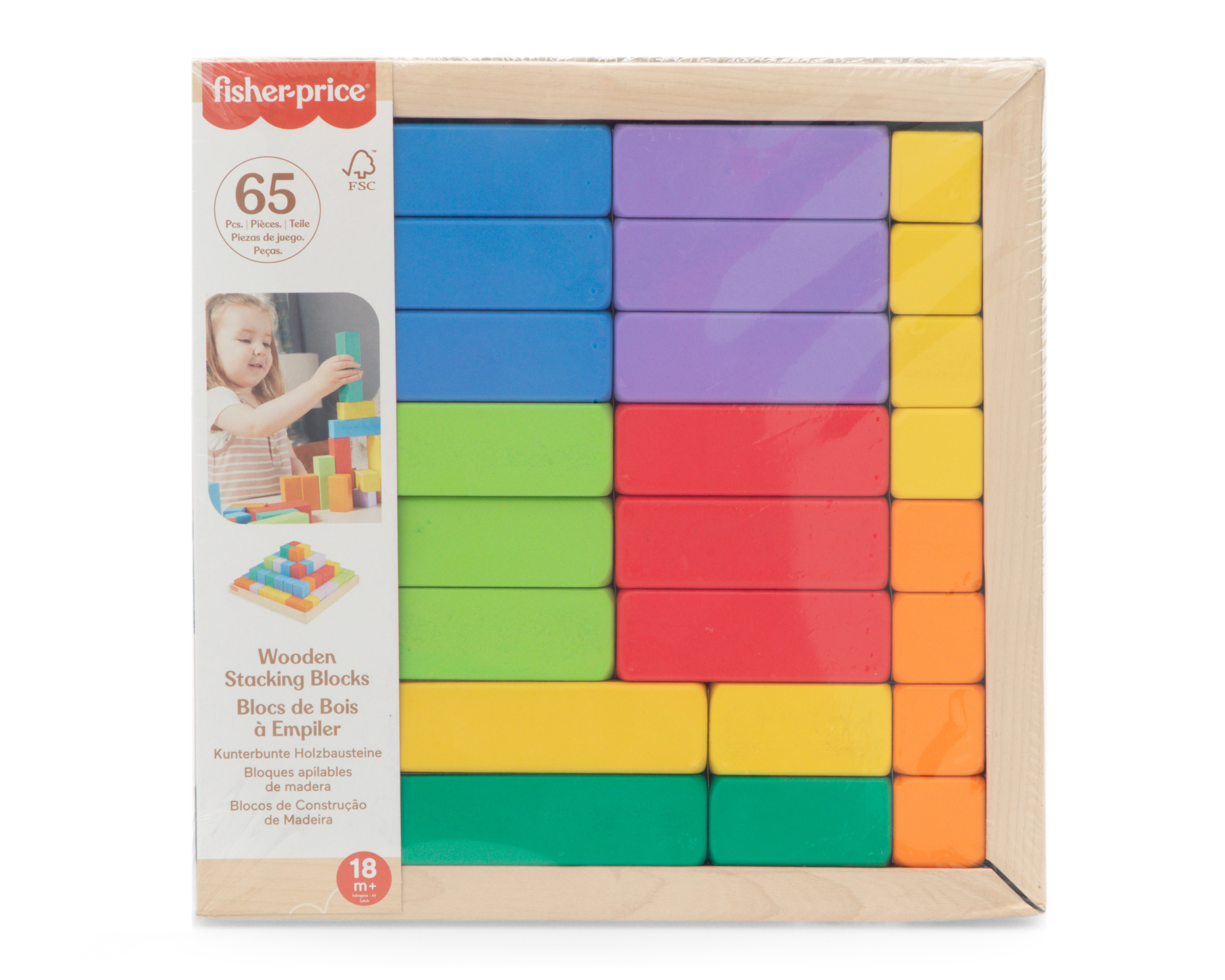 Bloques Apilables de Madera Fisher Price 65 Piezas