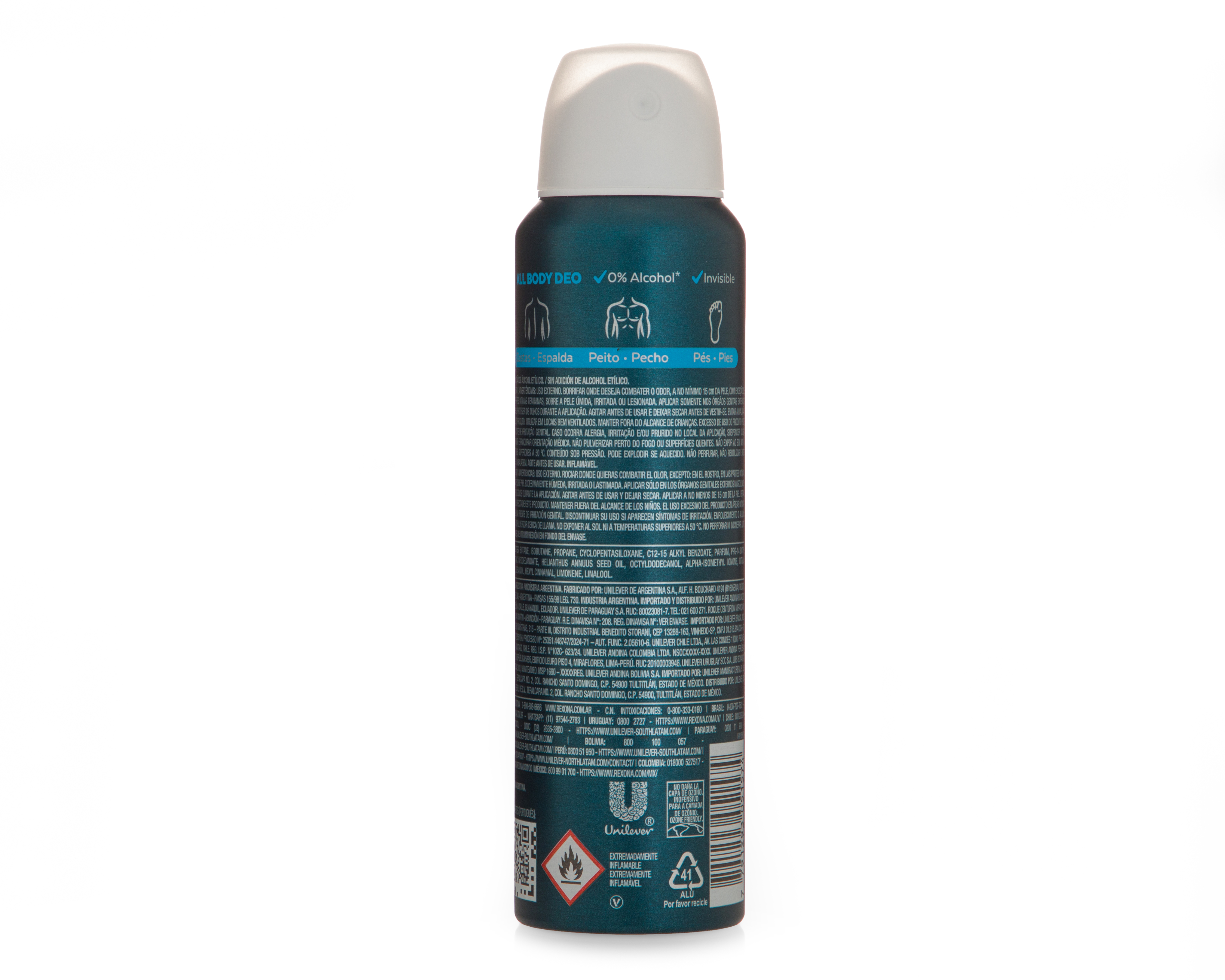 Foto 3 pulgar | Foto 2 | Desodorante en Aerosol Rexona All Body Deo Sin Aluminio 150 ml