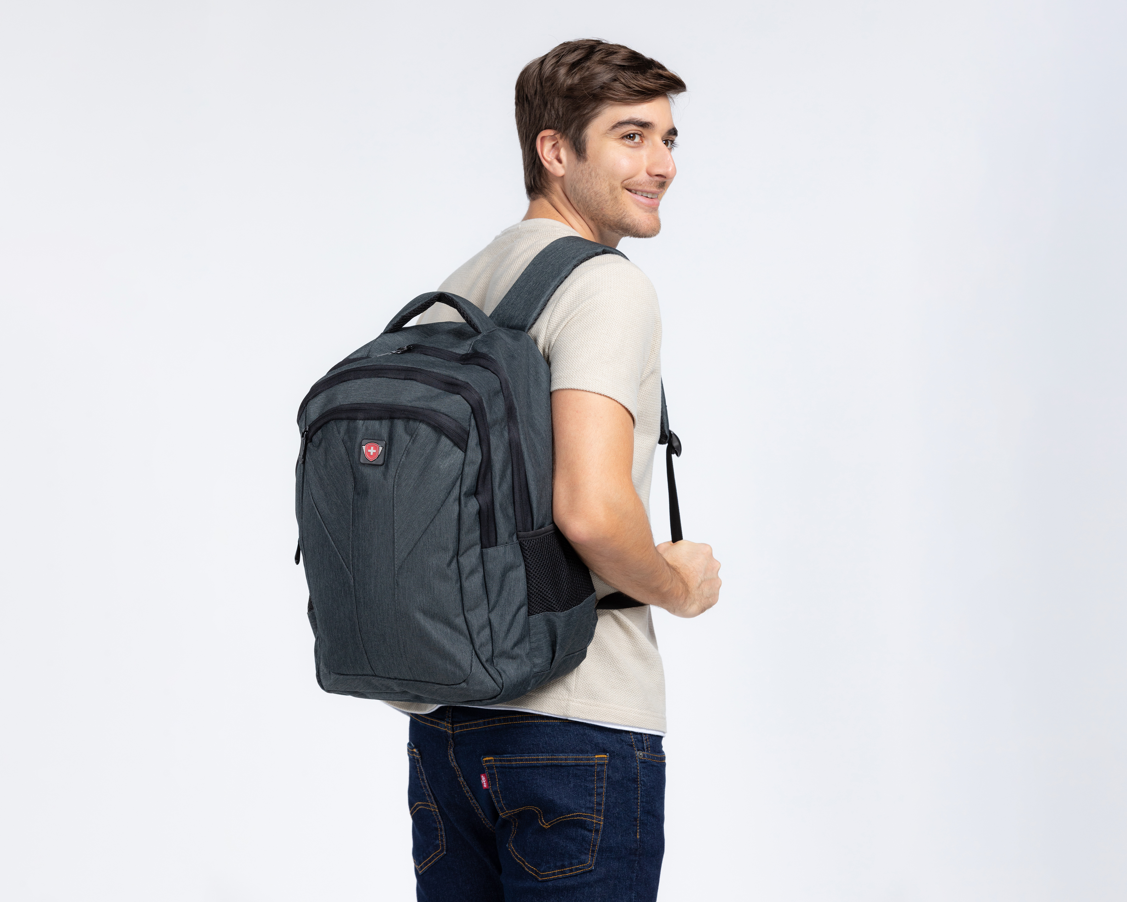 Foto 8 | Foto 8 | Mochila Escolar Swiss Navy Gris