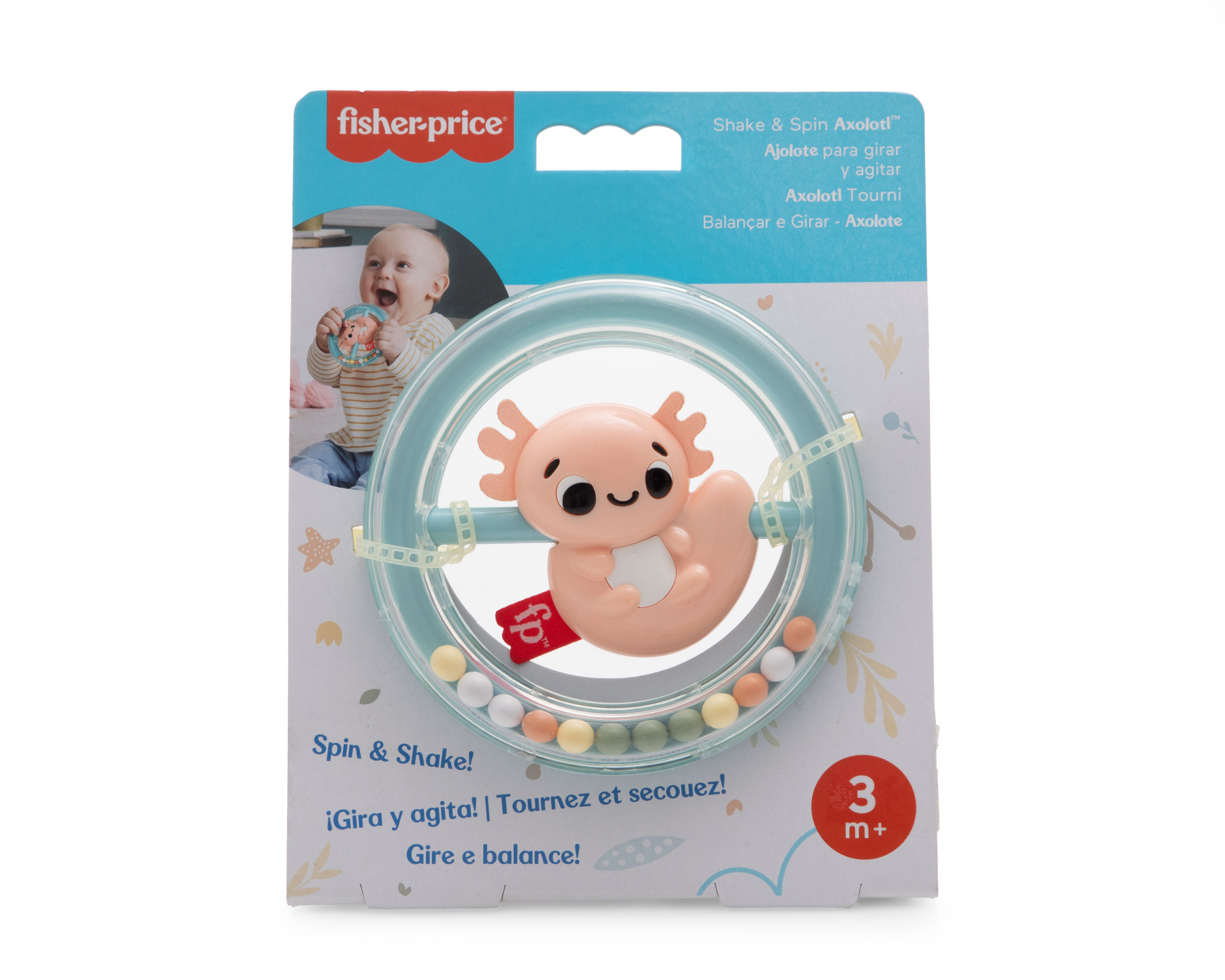 Foto 2 pulgar | Foto 1 | Mordedera y Sonaja Sensimals Fisher-Price Ajolote