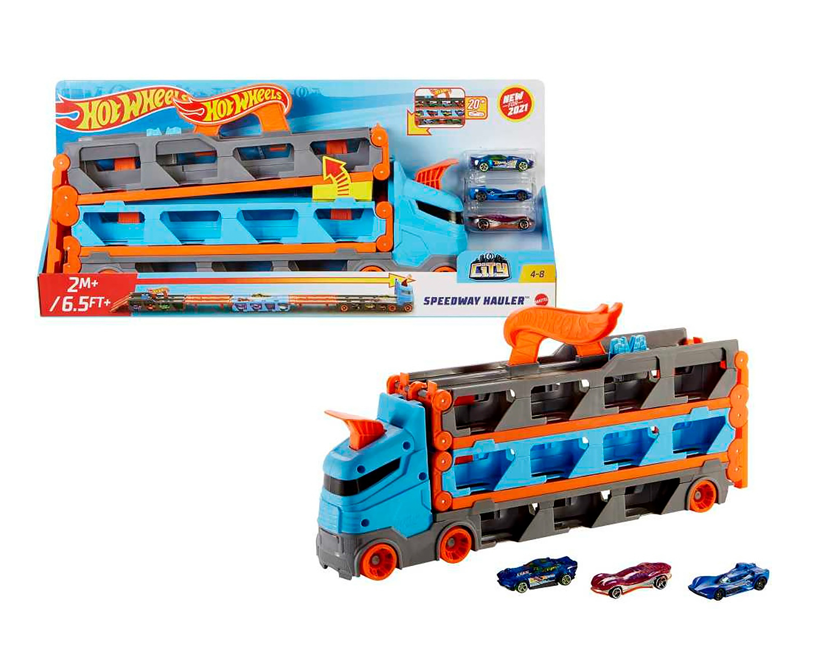 Remolque Speedway Hot Wheels 4 Piezas