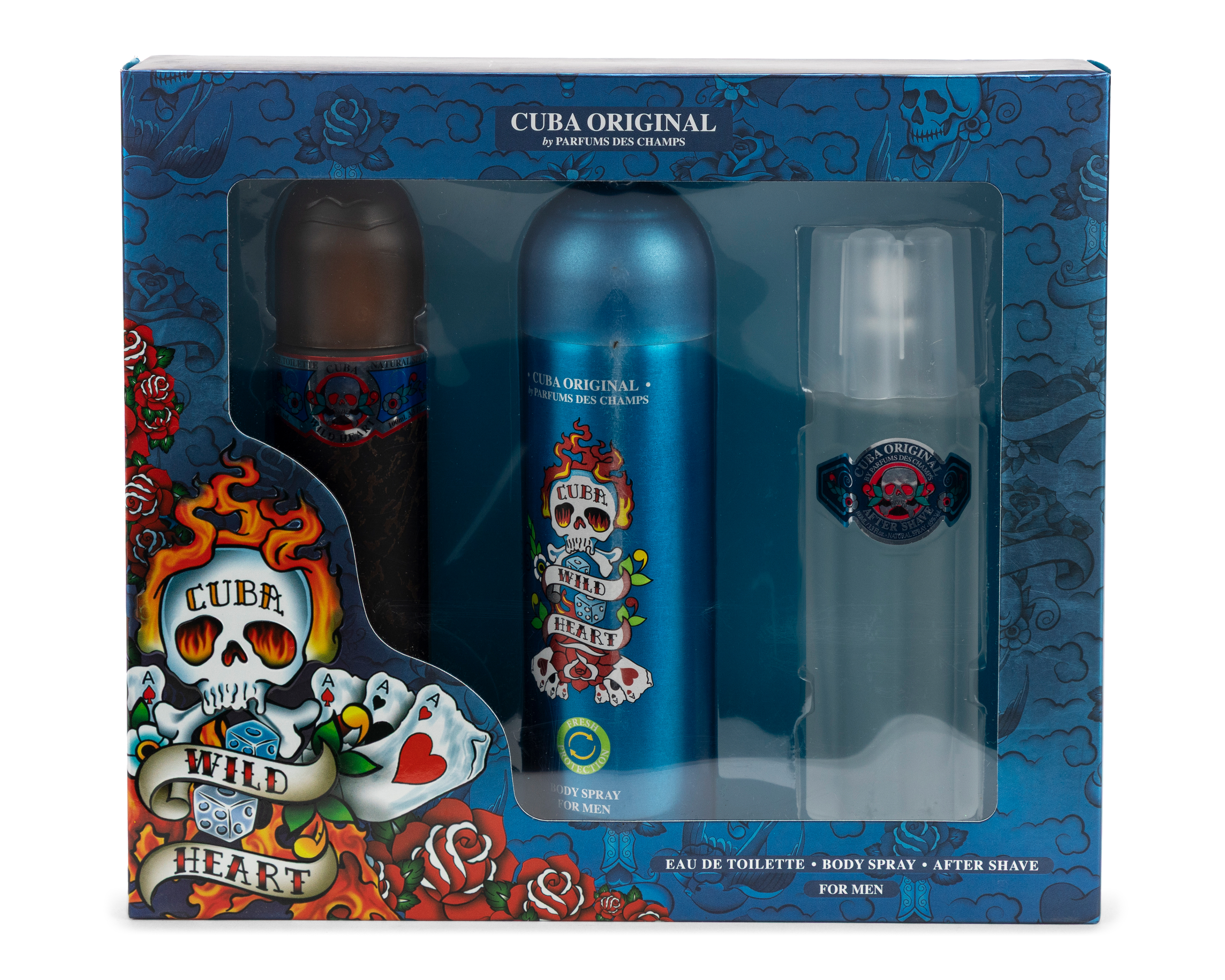 Estuche de Fragancia para Hombre Cuba Wild Heart 3 Piezas