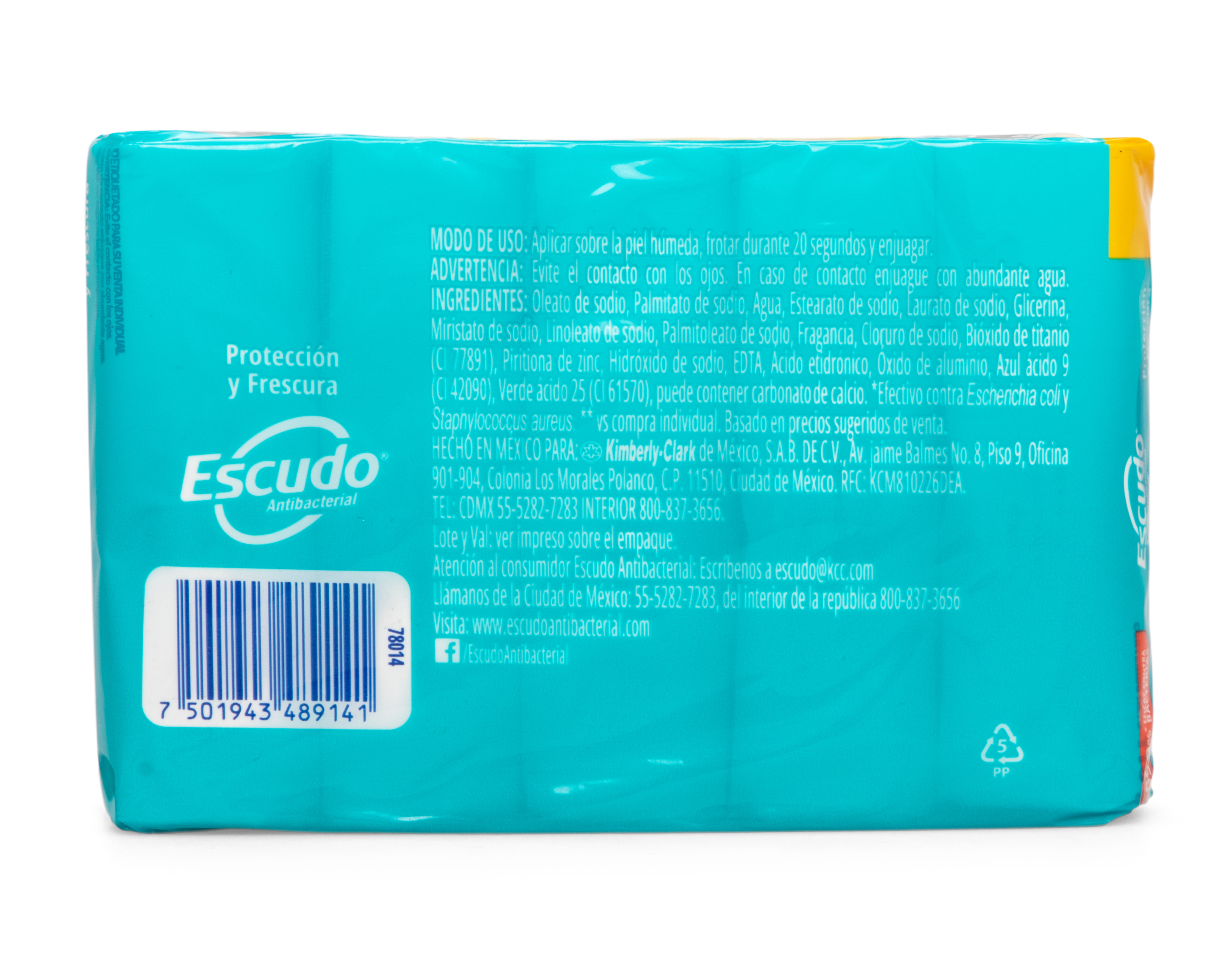 Foto 4 pulgar | Foto 3 | Jabón en Barra Escudo Antibacterial 5 Piezas