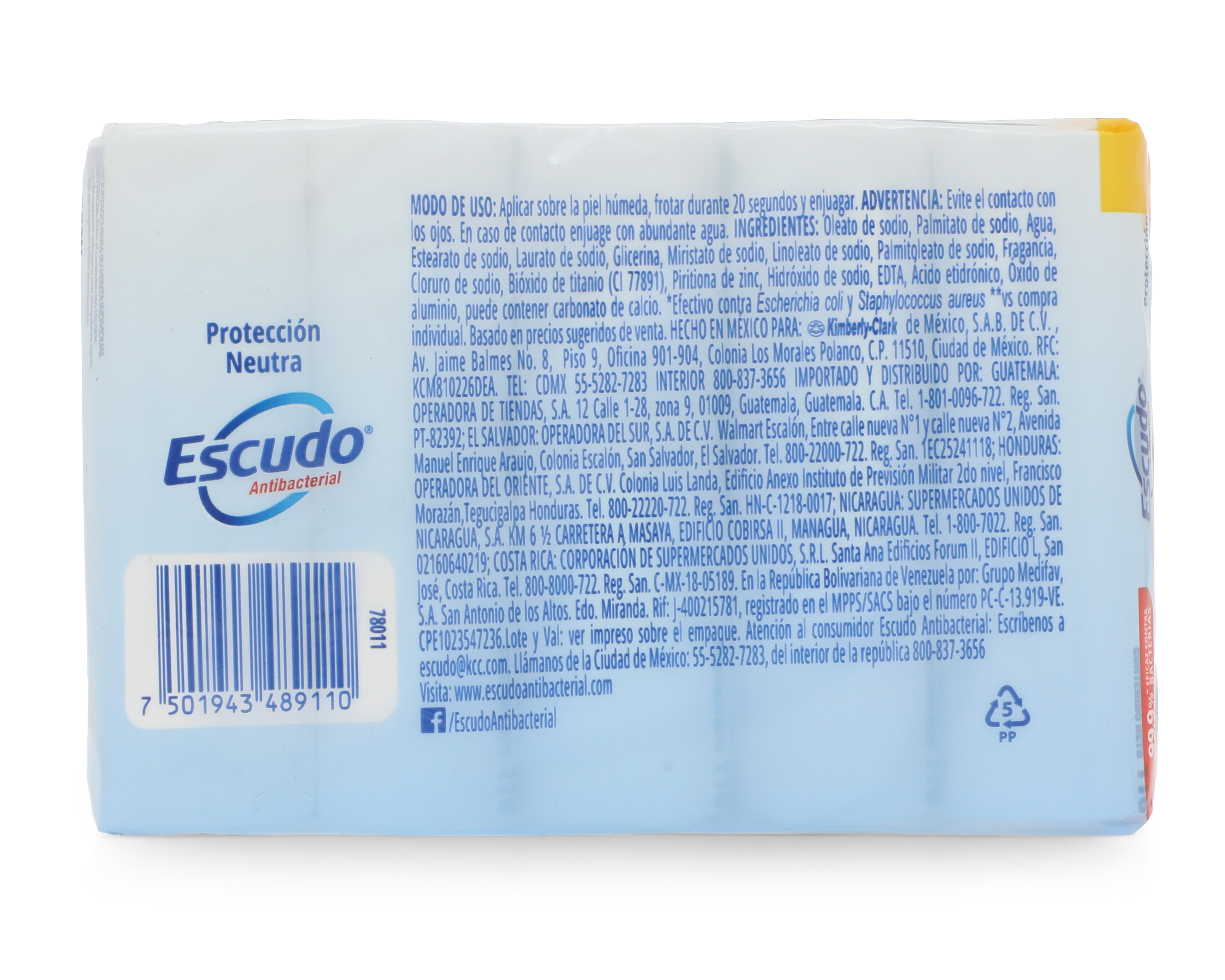 Foto 3 pulgar | Foto 2 | Jabón Antibacterial Escudo Protección Neutra 5 Piezas