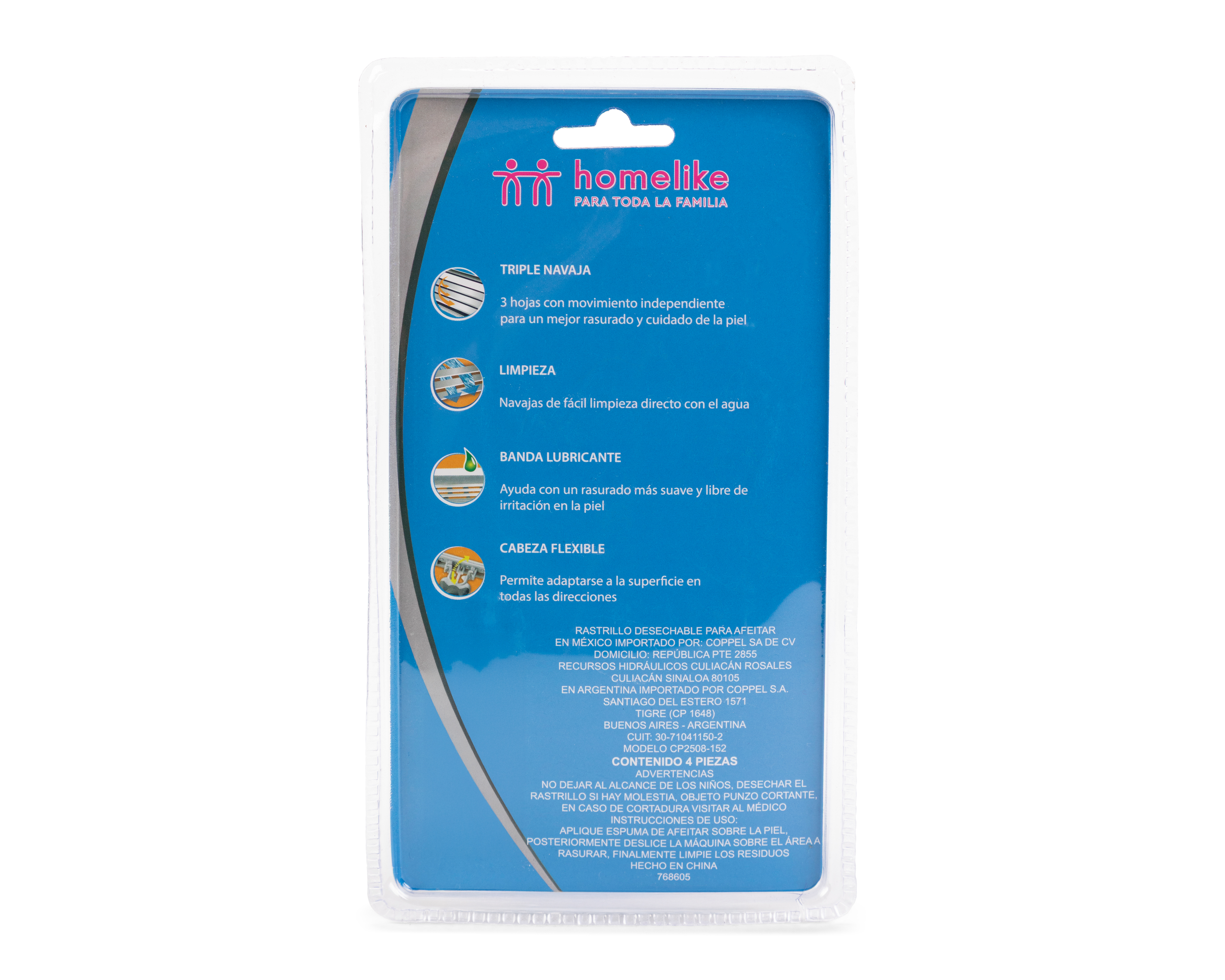 Foto 2 | Foto 2 | Rastrillo Homelike Max-Sensitive Triple Navaja 4 Piezas