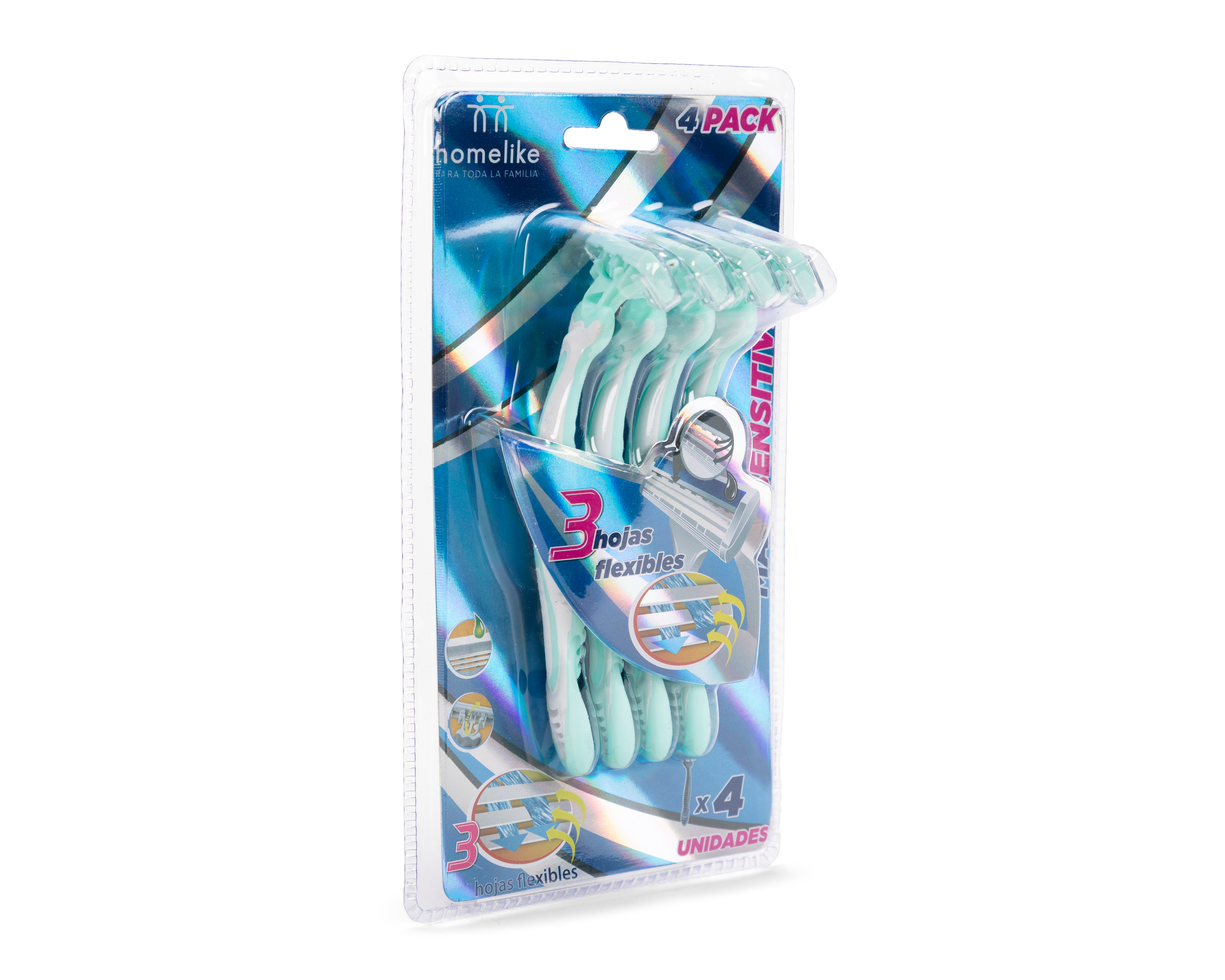 Foto 4 pulgar | Foto 3 | Rastrillo Homelike Max-Sensitive Triple Navaja 4 Piezas