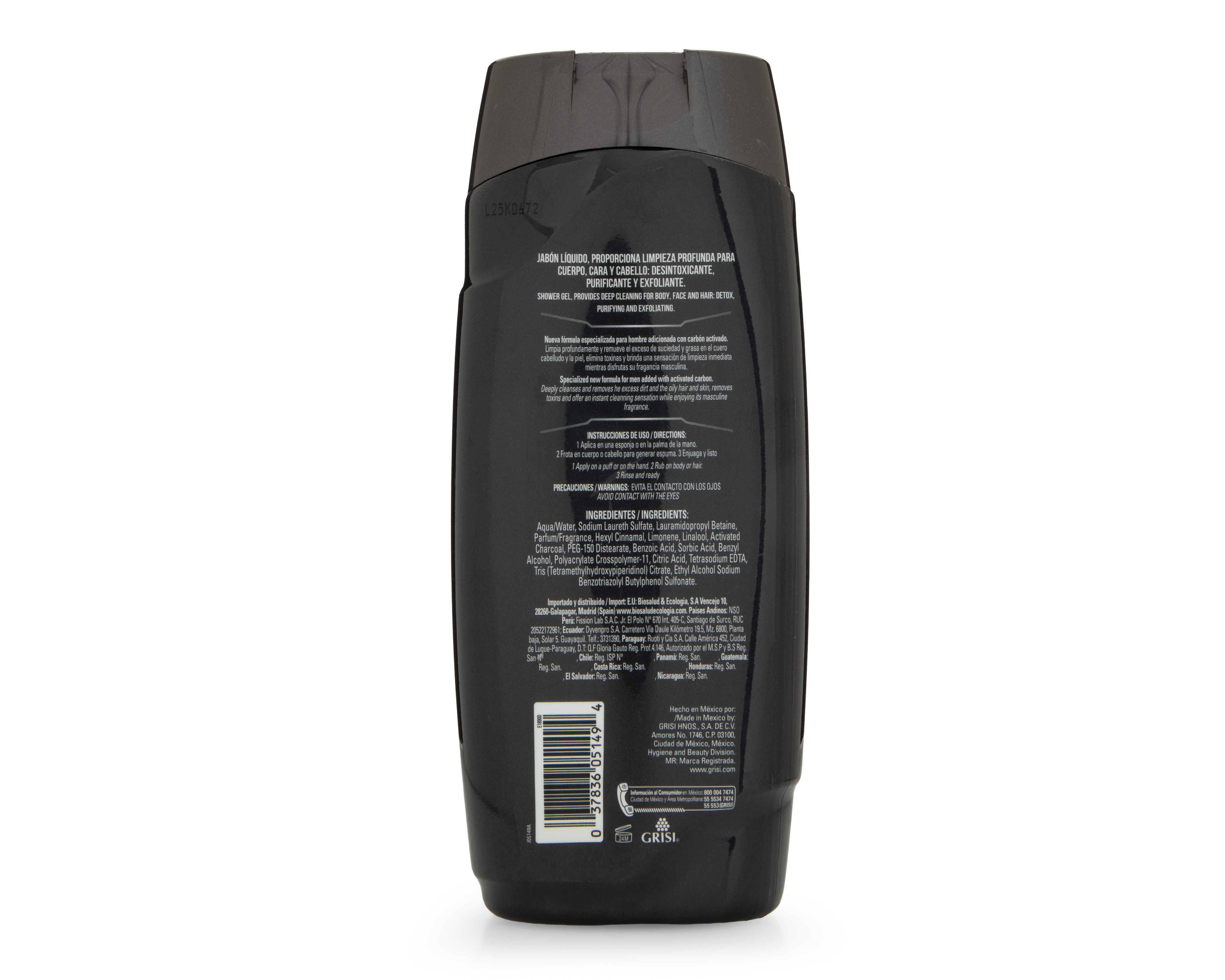 Foto 3 pulgar | Foto 2 | Jabón Líquido Grisi Men Carbón Activado 450 ml