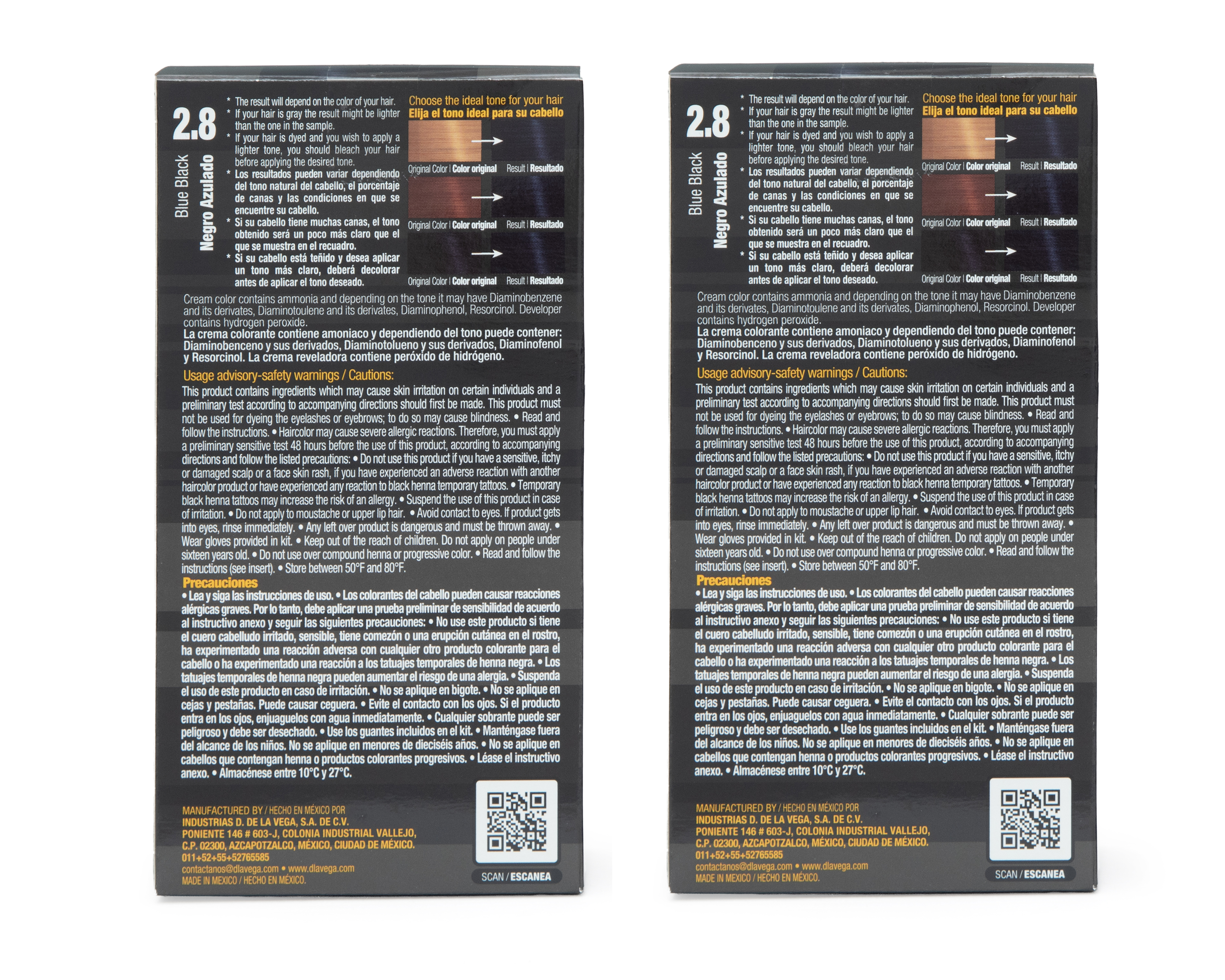 Foto 3 pulgar | Foto 2 | Tinte para Cabello D de la Vega 2.8 Negro Azulado