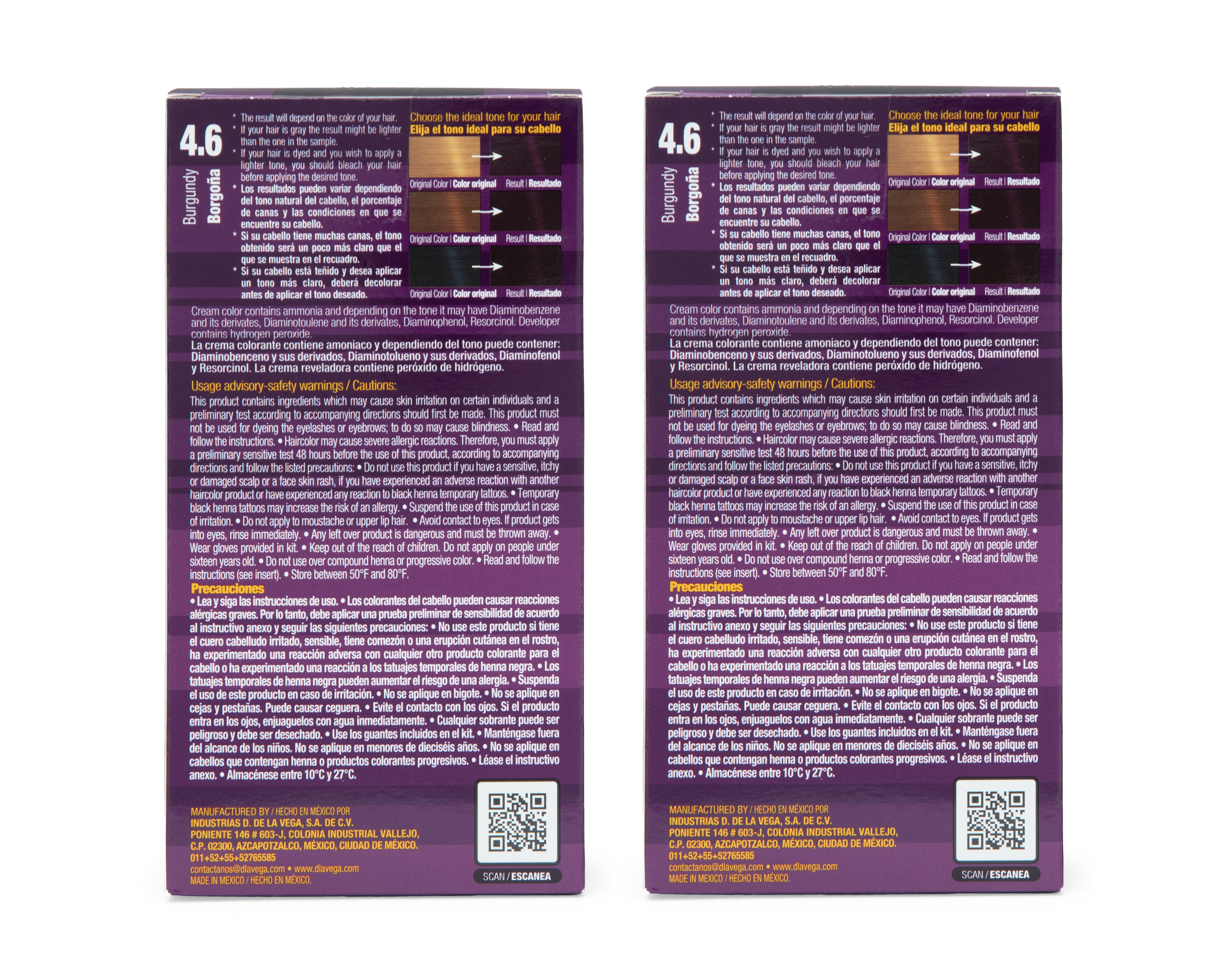 Foto 3 pulgar | Foto 2 | Tinte para Cabello D de la Vega 4.6 Borgoña