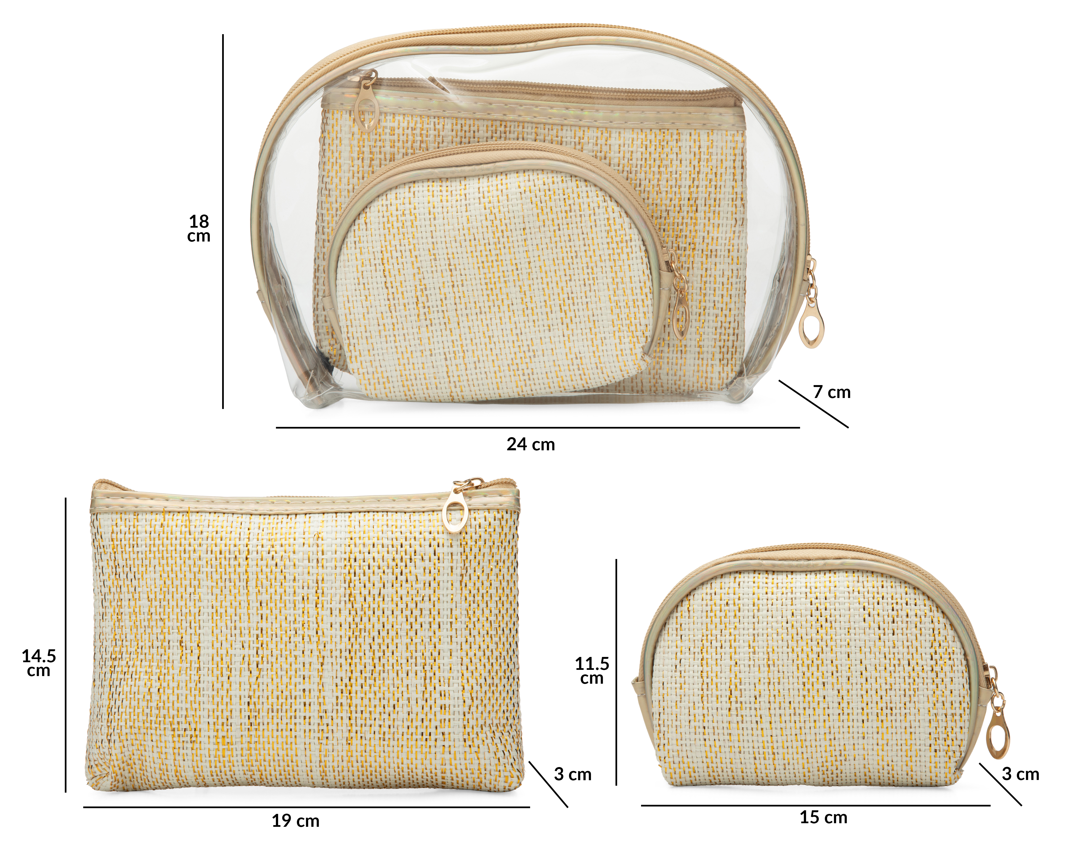 Foto 5 | Foto 5 | Set de Cosmestiqueras de Plástico Thinner 3 Piezas