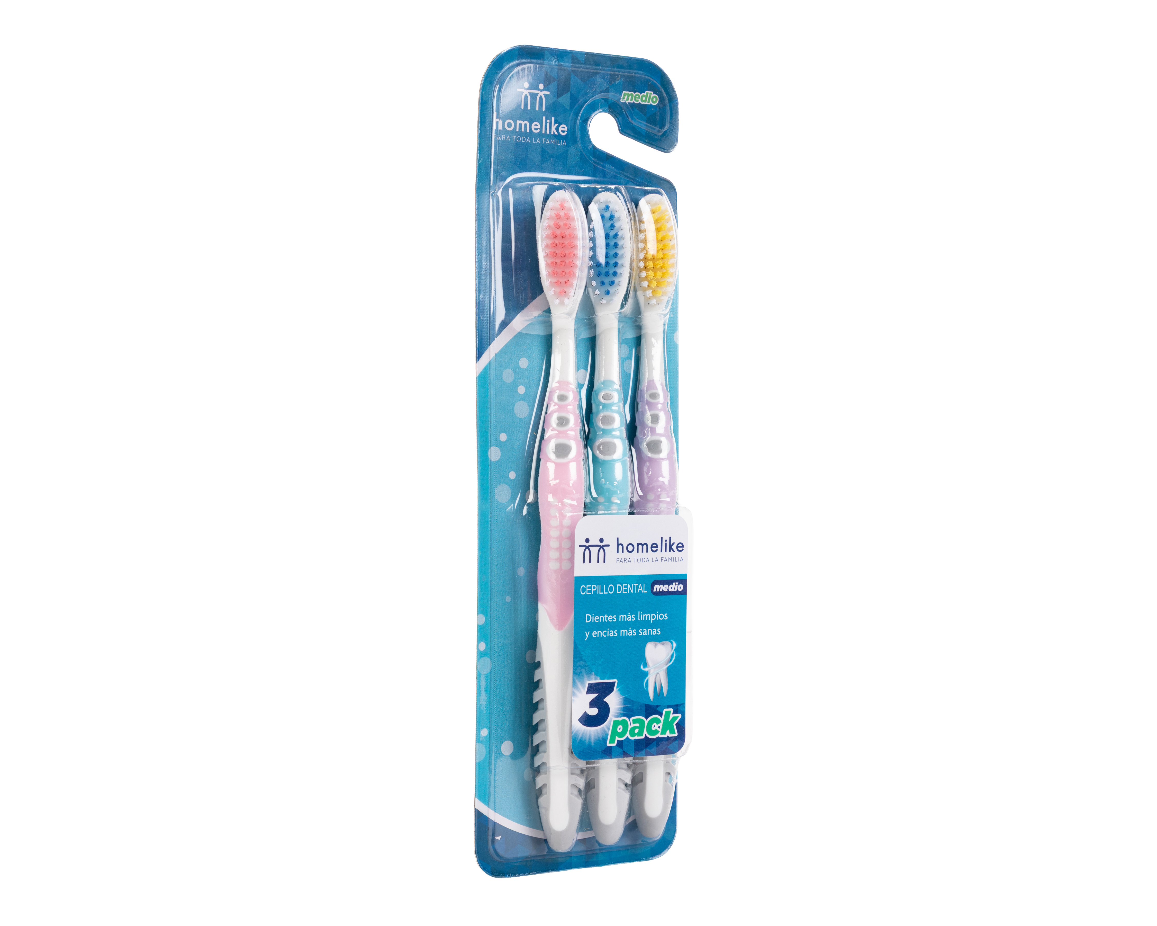 Foto 3 | Foto 3 | Cepillo de Dientes Medio Homelike 3 Piezas