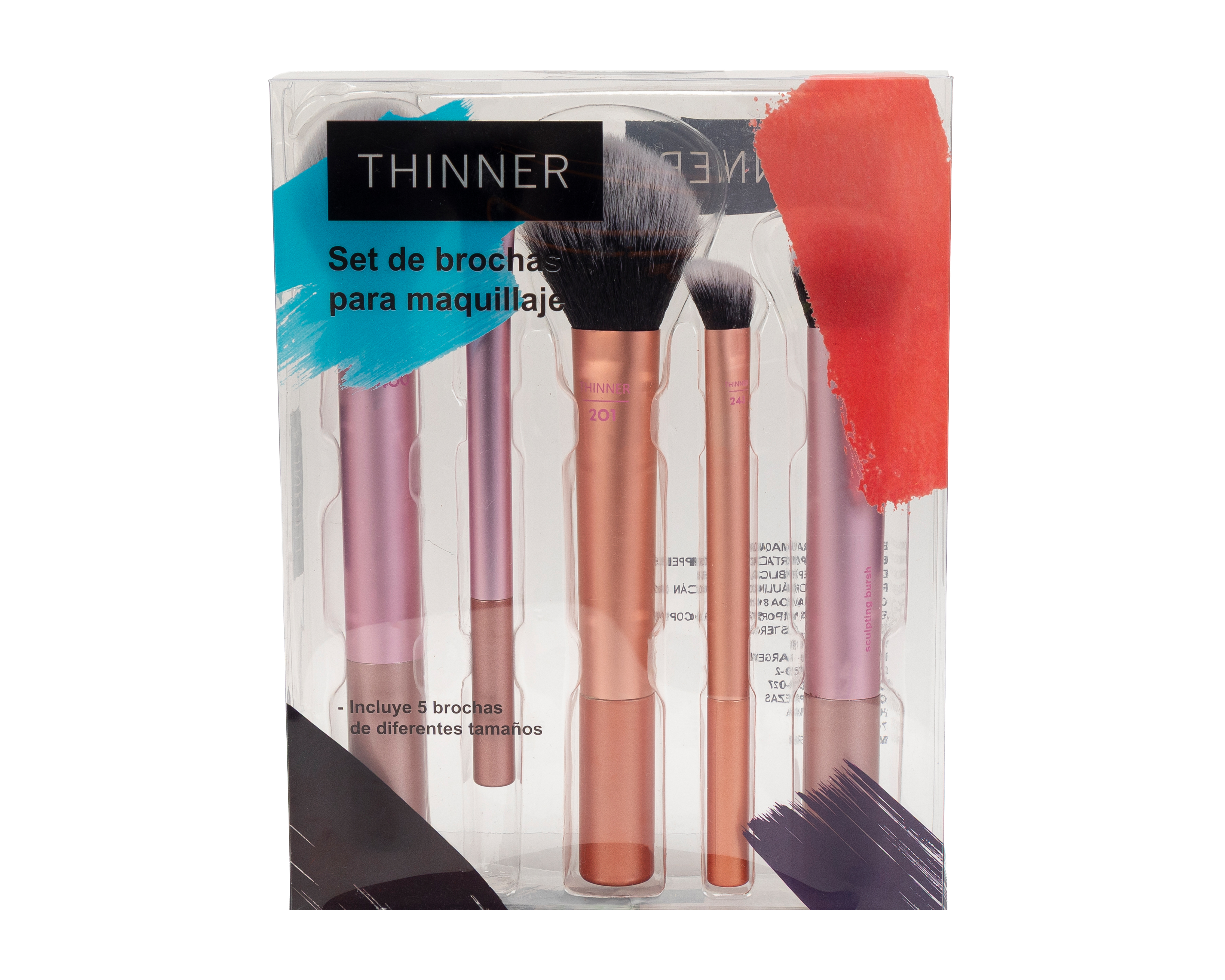 Foto 1 | Foto 1 | Set de Brochas para Maquillaje Thinner 5 Piezas