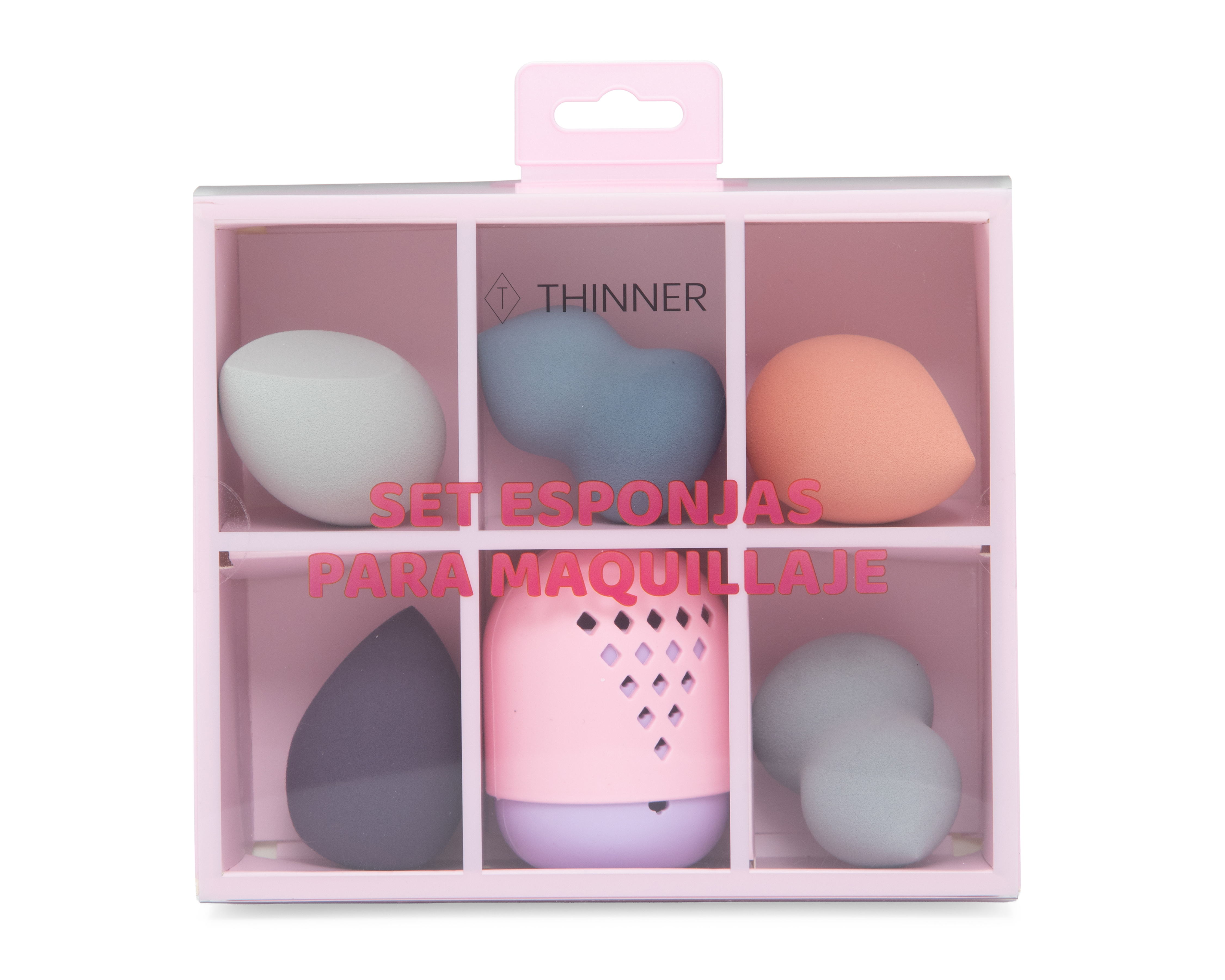 Foto 5 | Foto 5 | Set de Esponjas para Maquillaje Thinner con Estuche 6 Piezas