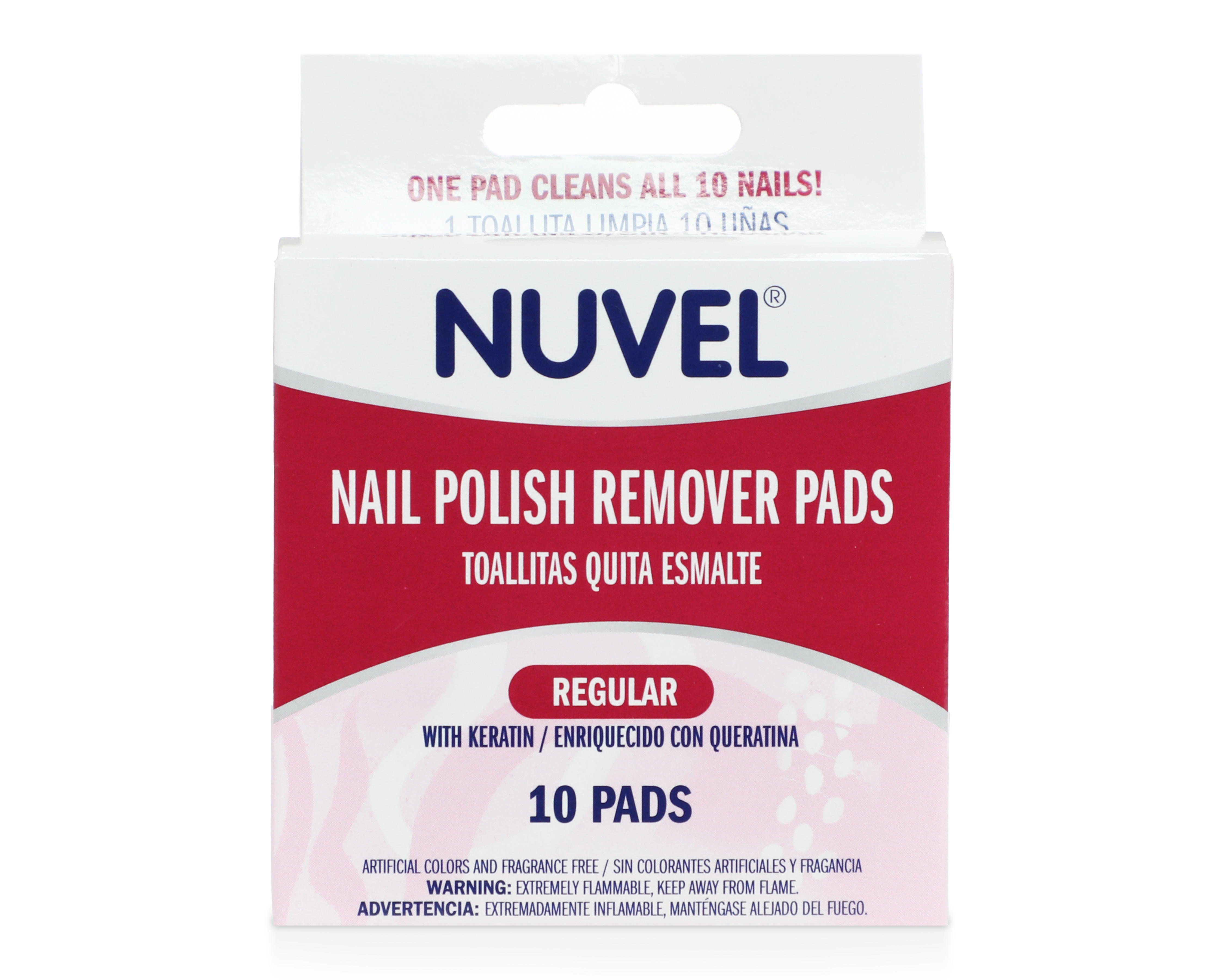 Foto 1 | Foto 1 | Toallitas Quita Esmalte Nuvel Regular con Queratina 10 Piezas