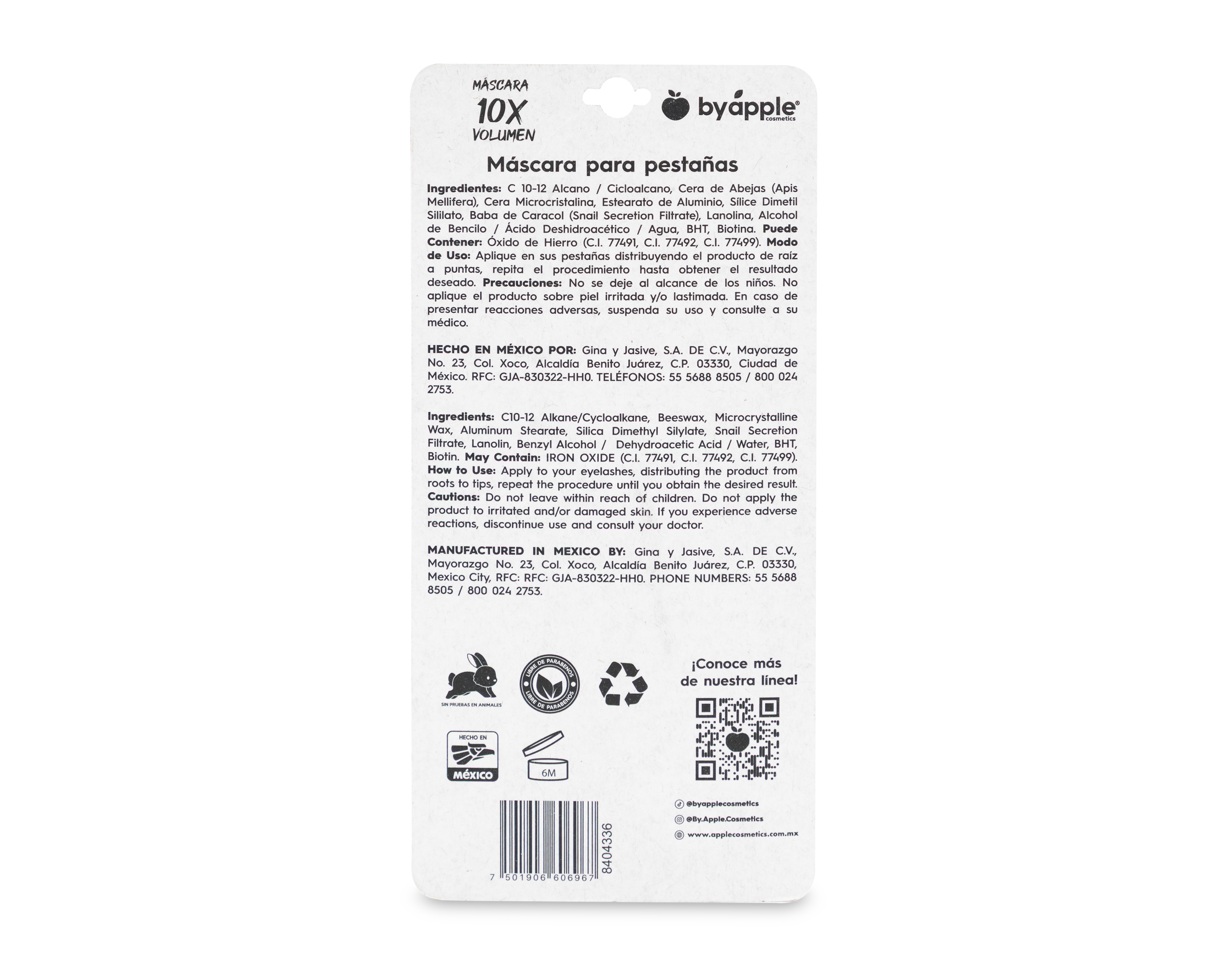 Foto 3 pulgar | Foto 2 | Máscara para Pestañas By Apple 10X Volumen 13 g
