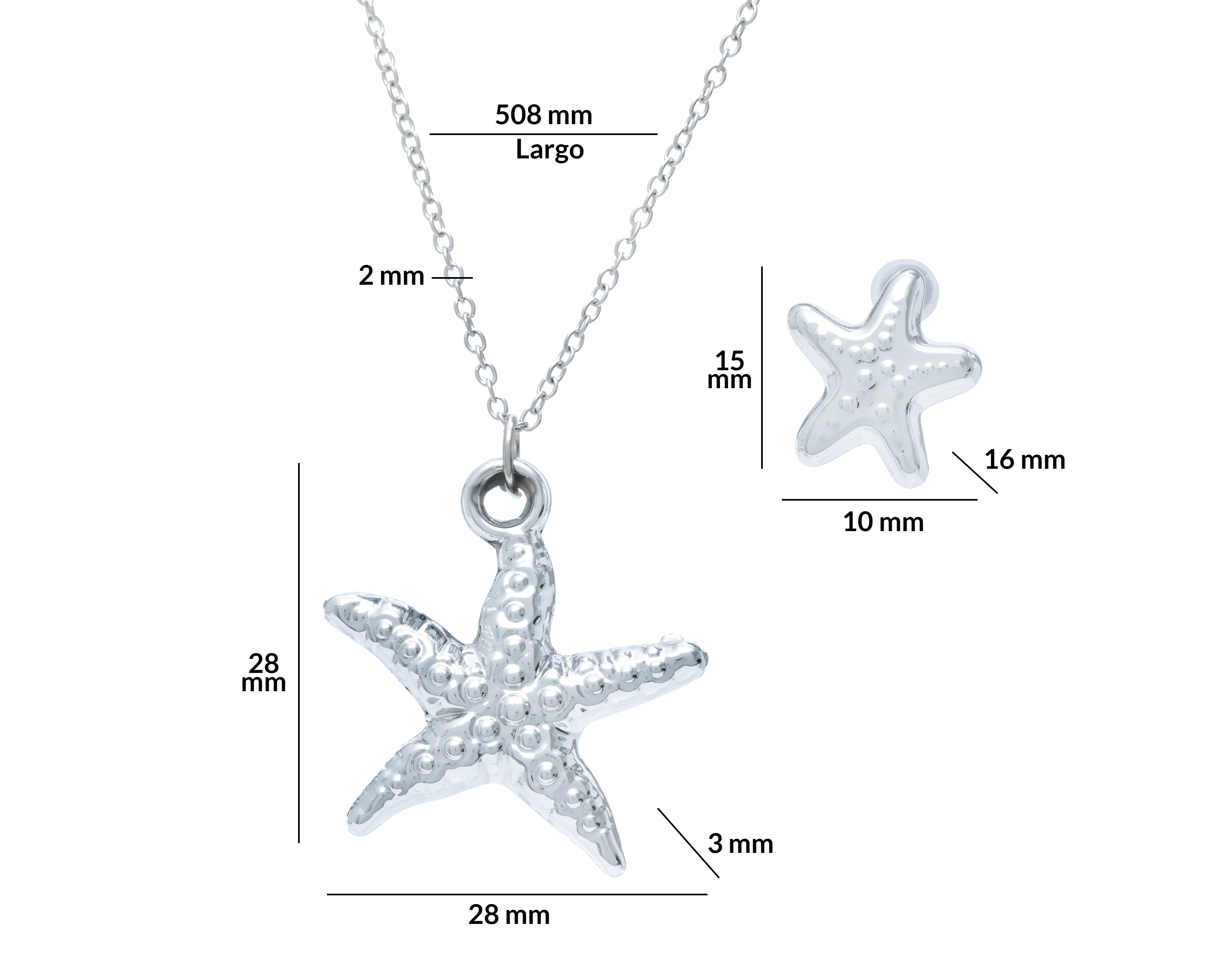 Foto 5 | Foto 6 | Collar y Aretes de Metal Thinner