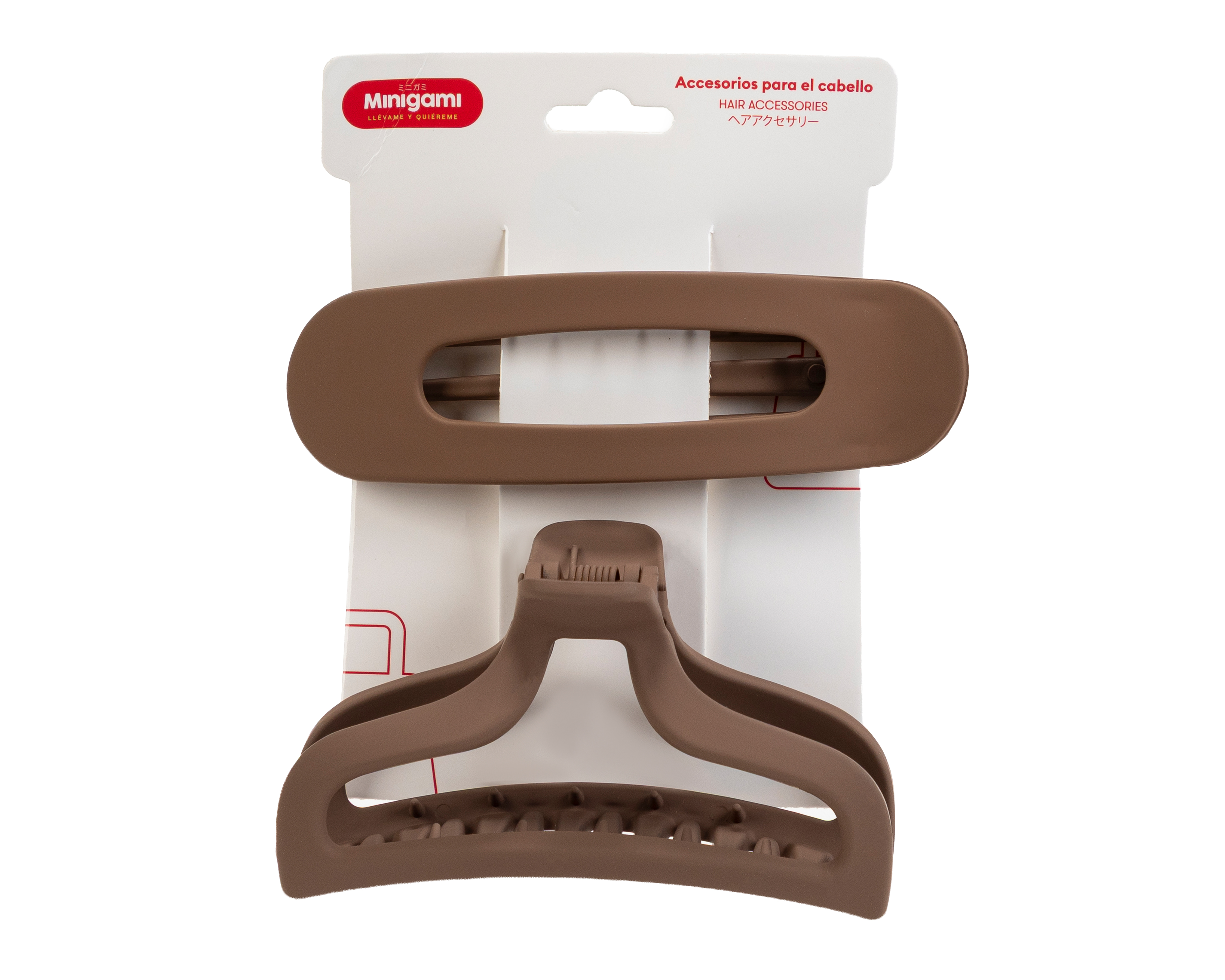 Broche  y Pinza para Cabello Minigami Café