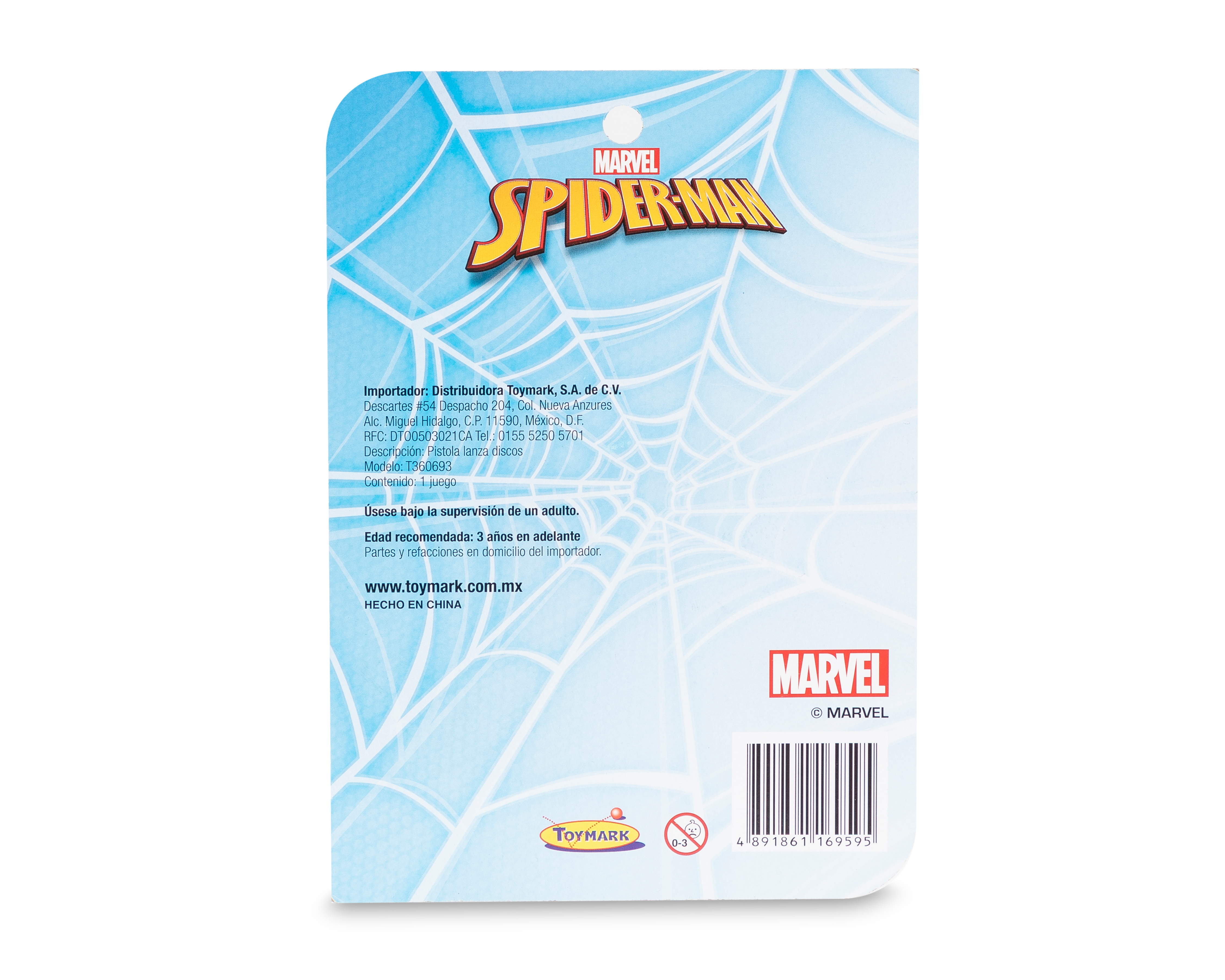 Foto 3 pulgar | Foto 2 | Lanzadiscos Toy Mark Marvel Spider-Man