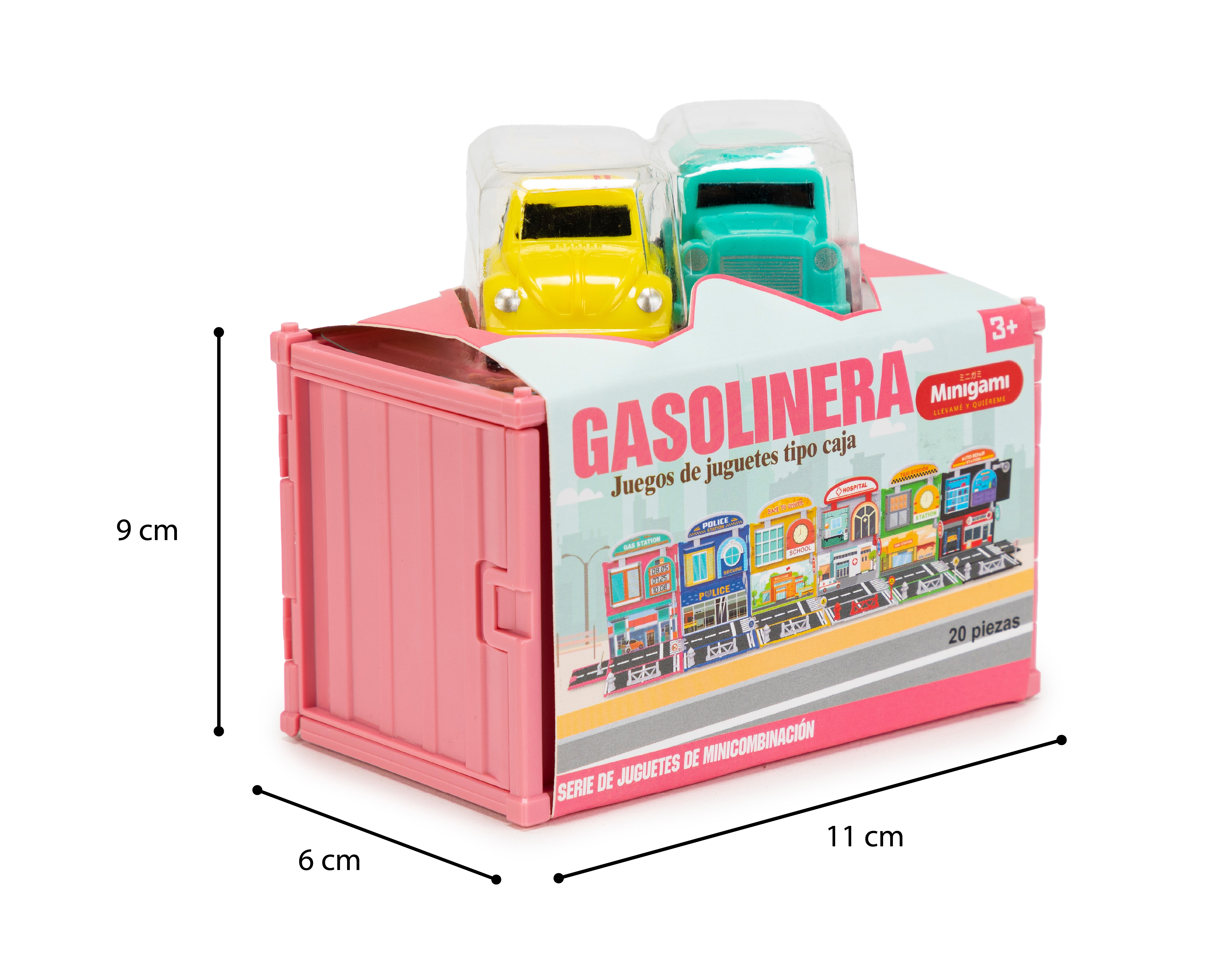 Foto 7 pulgar | Foto 6 | Set de Carros con Gasolinera Minigami