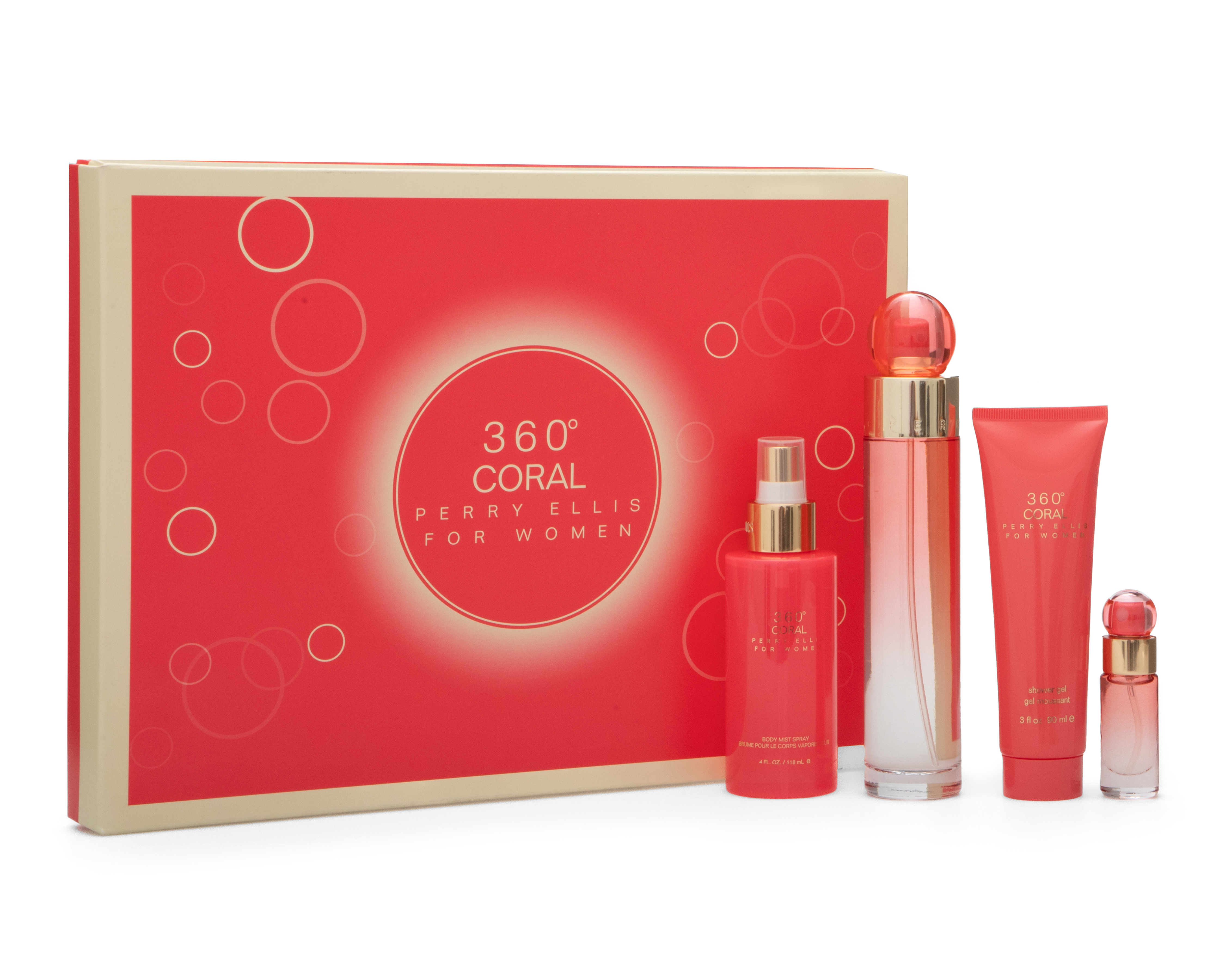 Estuche para Mujer Perry Ellis 360 Coral 4 Piezas