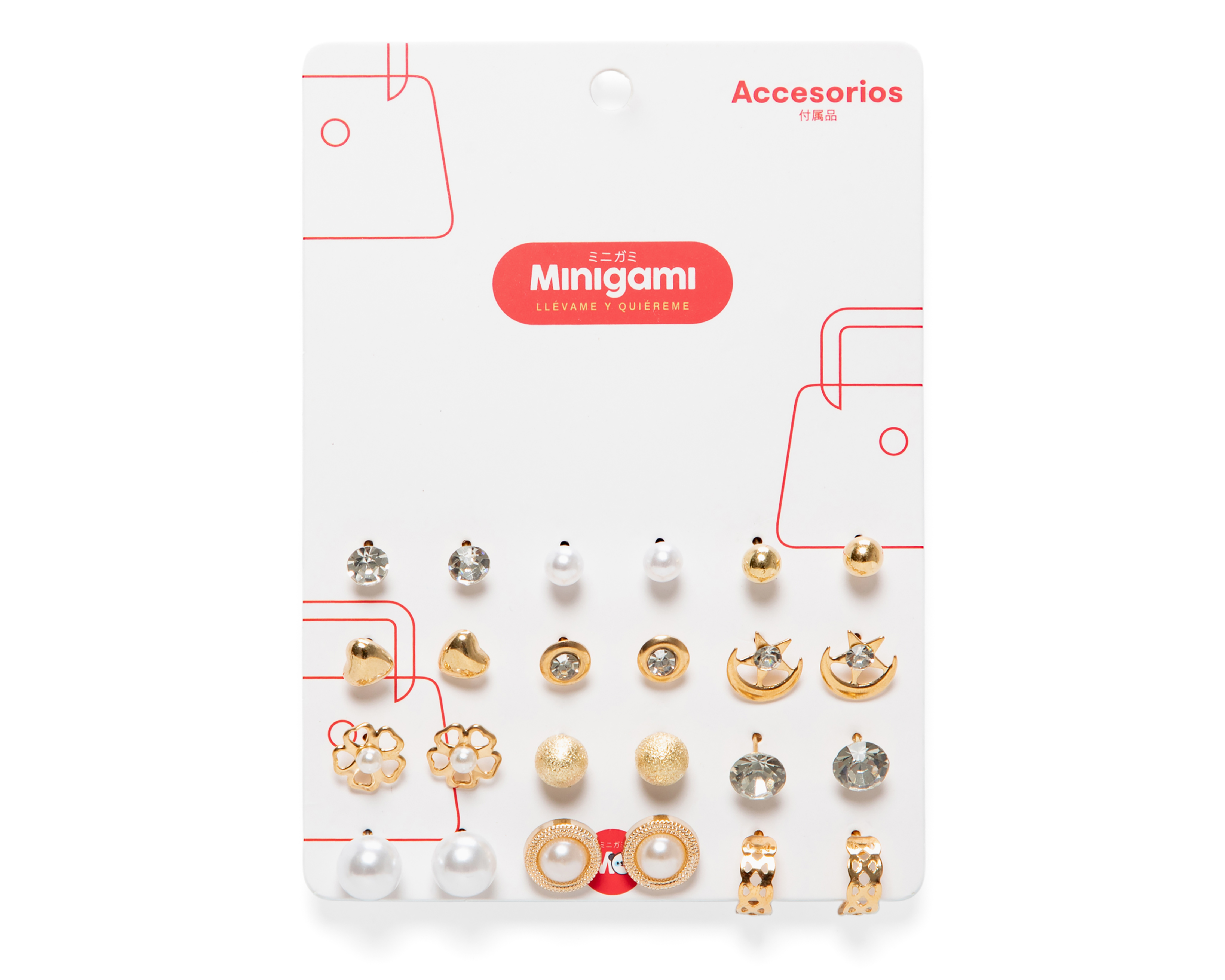 Foto 1 | Foto 1 | Aretes de Bisutería Fina Minigami 12 Pares