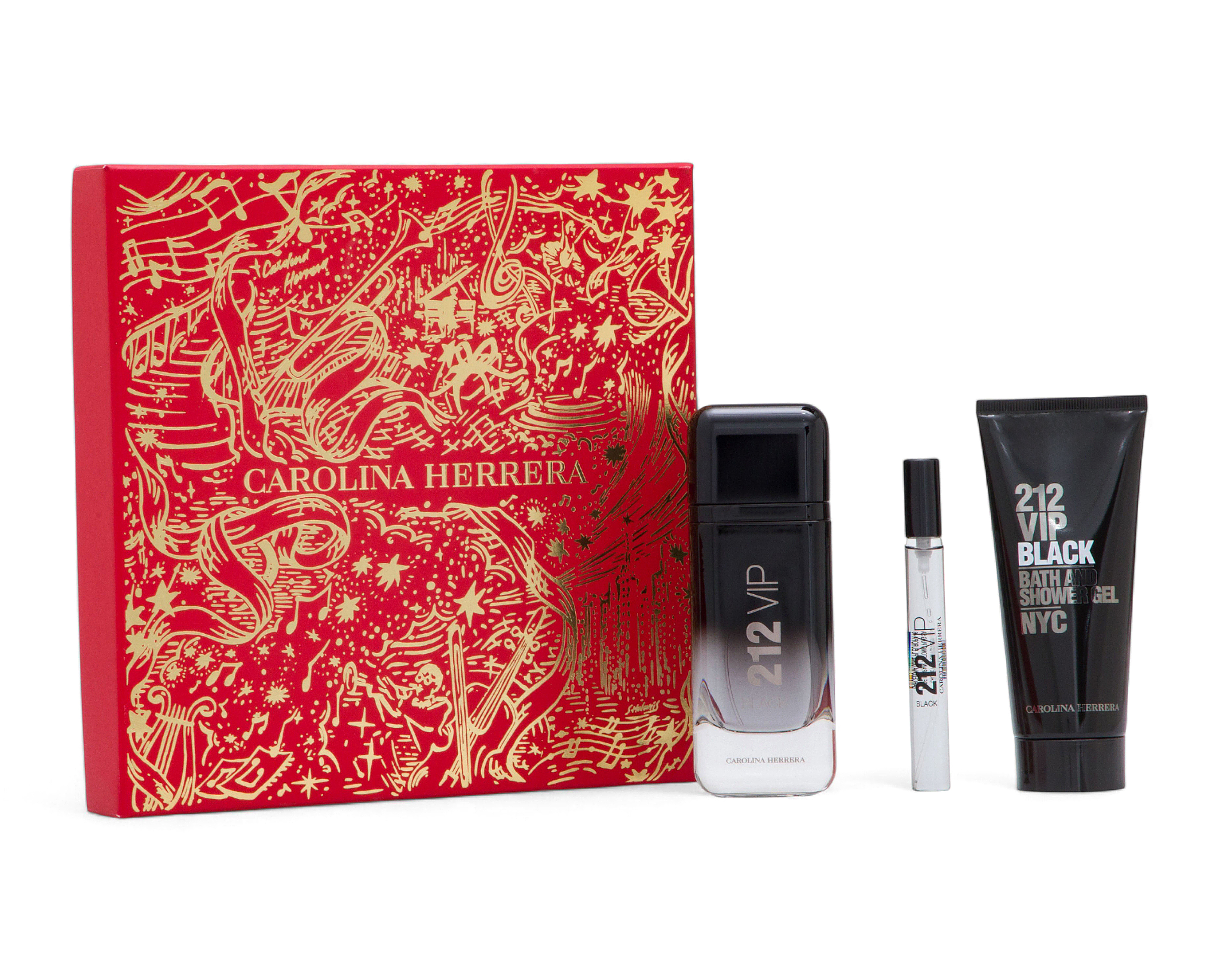 Estuche para Hombre Carolina Herrera 212 VIP Black 3 Piezas