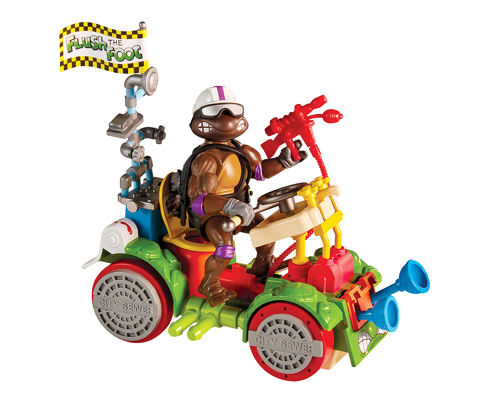 Tortuga Ninja Donatello Figura de Acción TMNT con Toilet Taxi