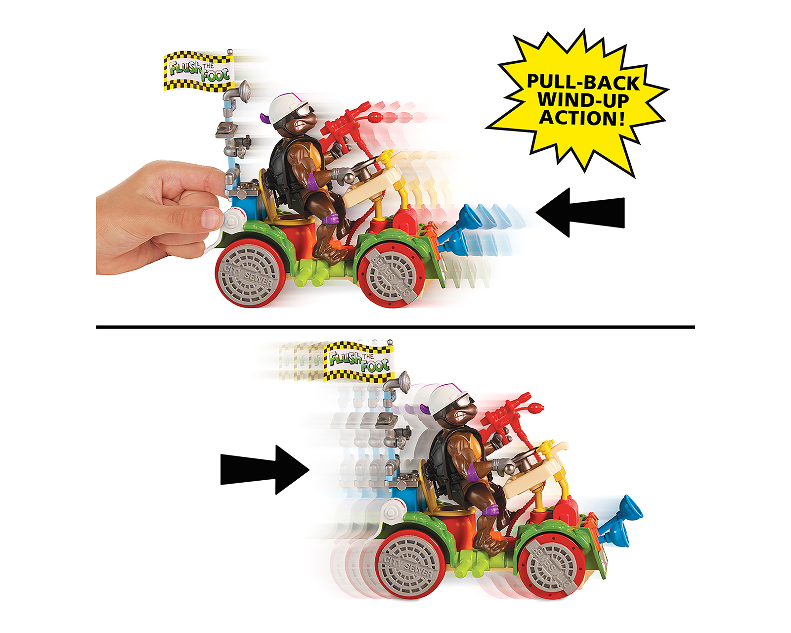 Foto 5 pulgar | Foto 4 | Tortuga Ninja Donatello Figura de Acción TMNT con Toilet Taxi