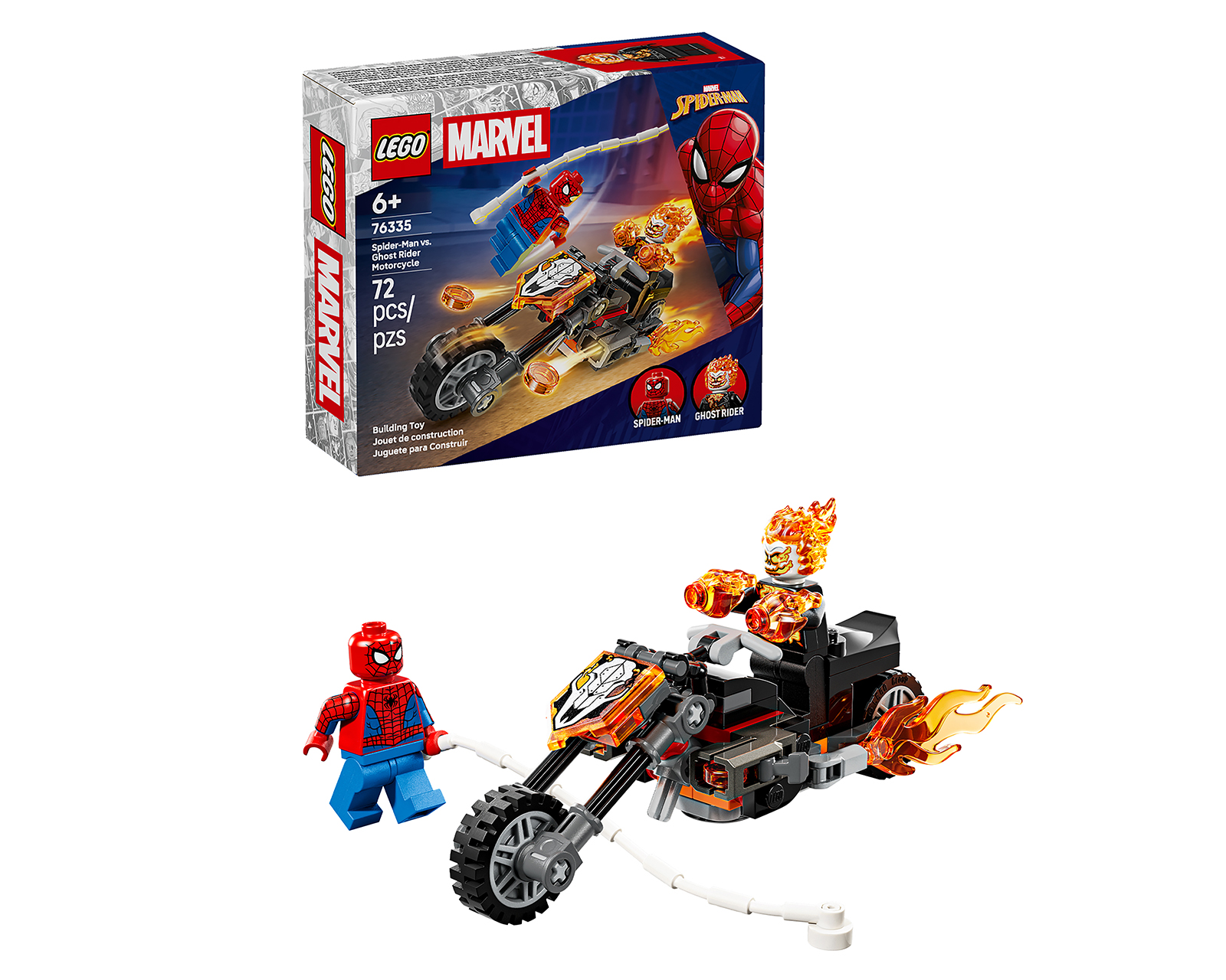 Foto 2 pulgar | Foto 1 | LEGO Marvel: Spider-Man vs. Moto del Motorista Fantasma