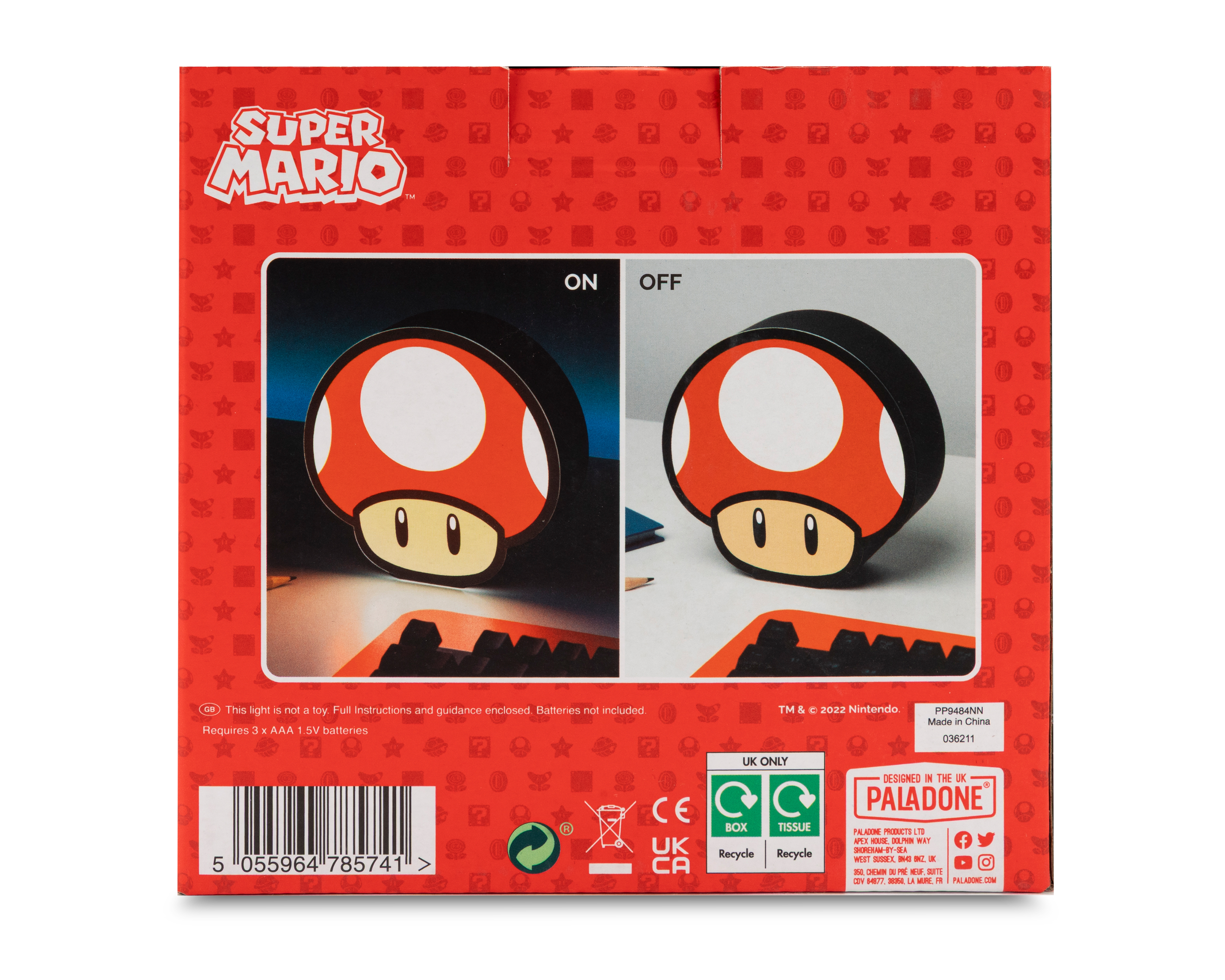 Foto 5 pulgar | Foto 4 | Lámpara Super Mario Mushroom Roja