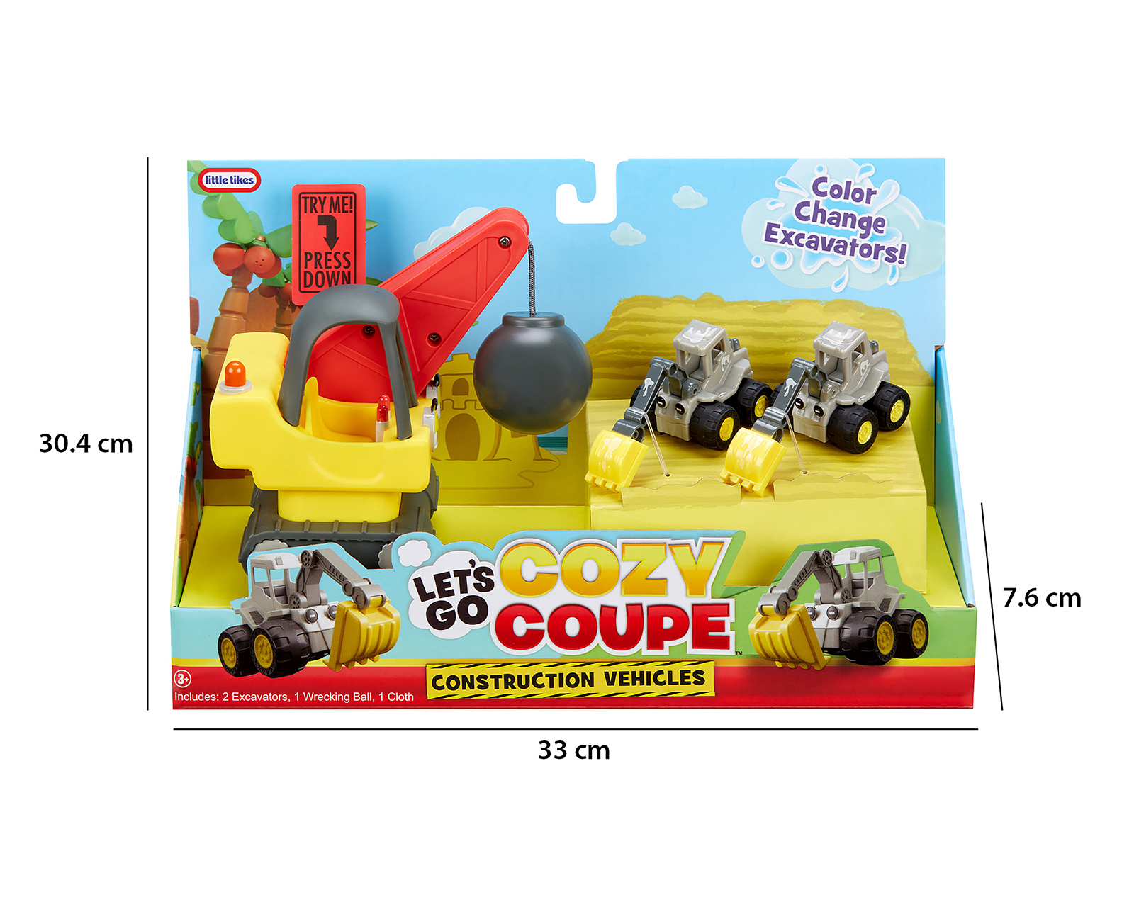 Foto 5 pulgar | Foto 4 | Vehiculos de Construcción Let's Go Cozy Coupe Color Change Excavators Little Tikes 4 Piezas