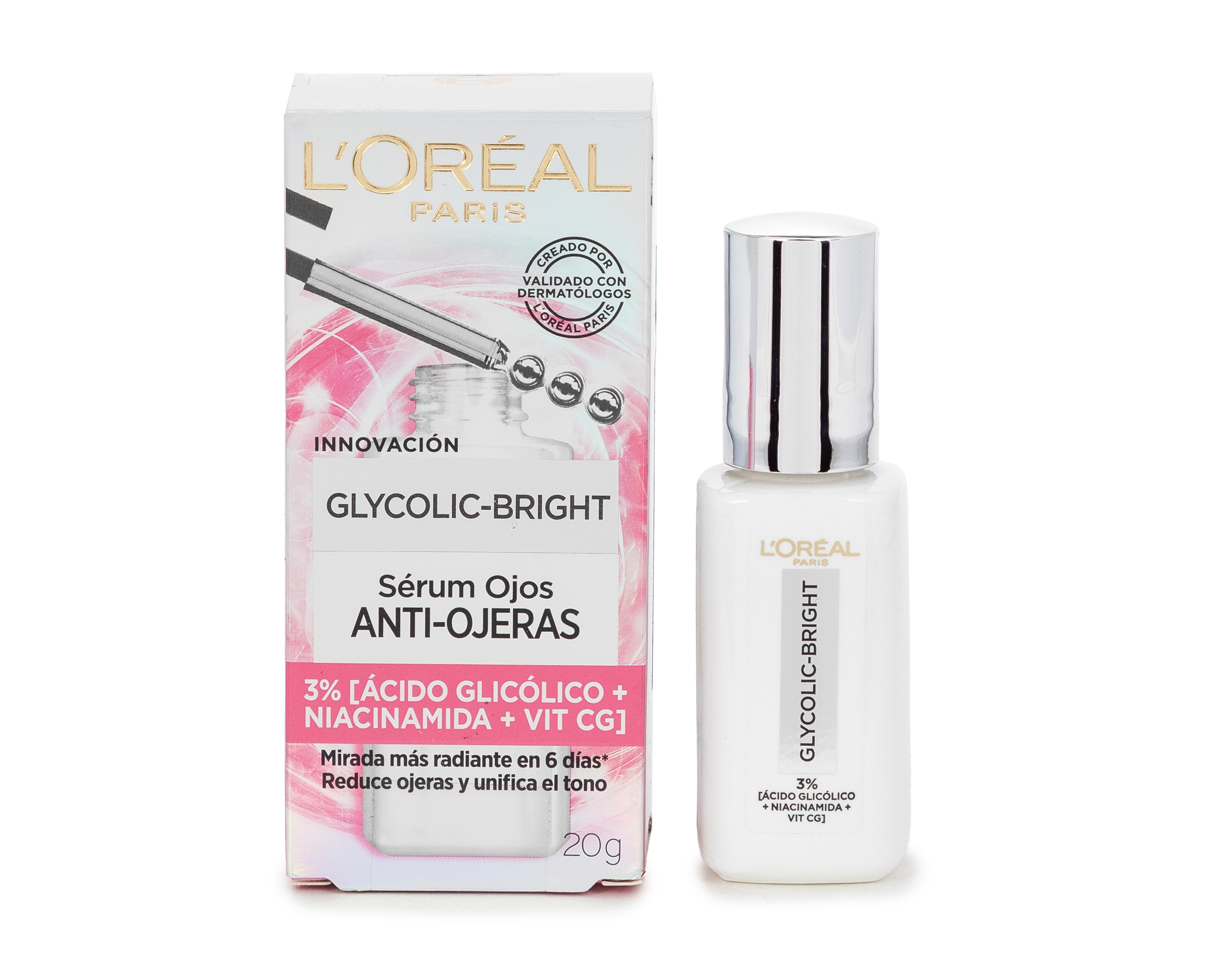 Sérum para Ojos Antiojeras L'Oréal Glycolic Brigth 20 g