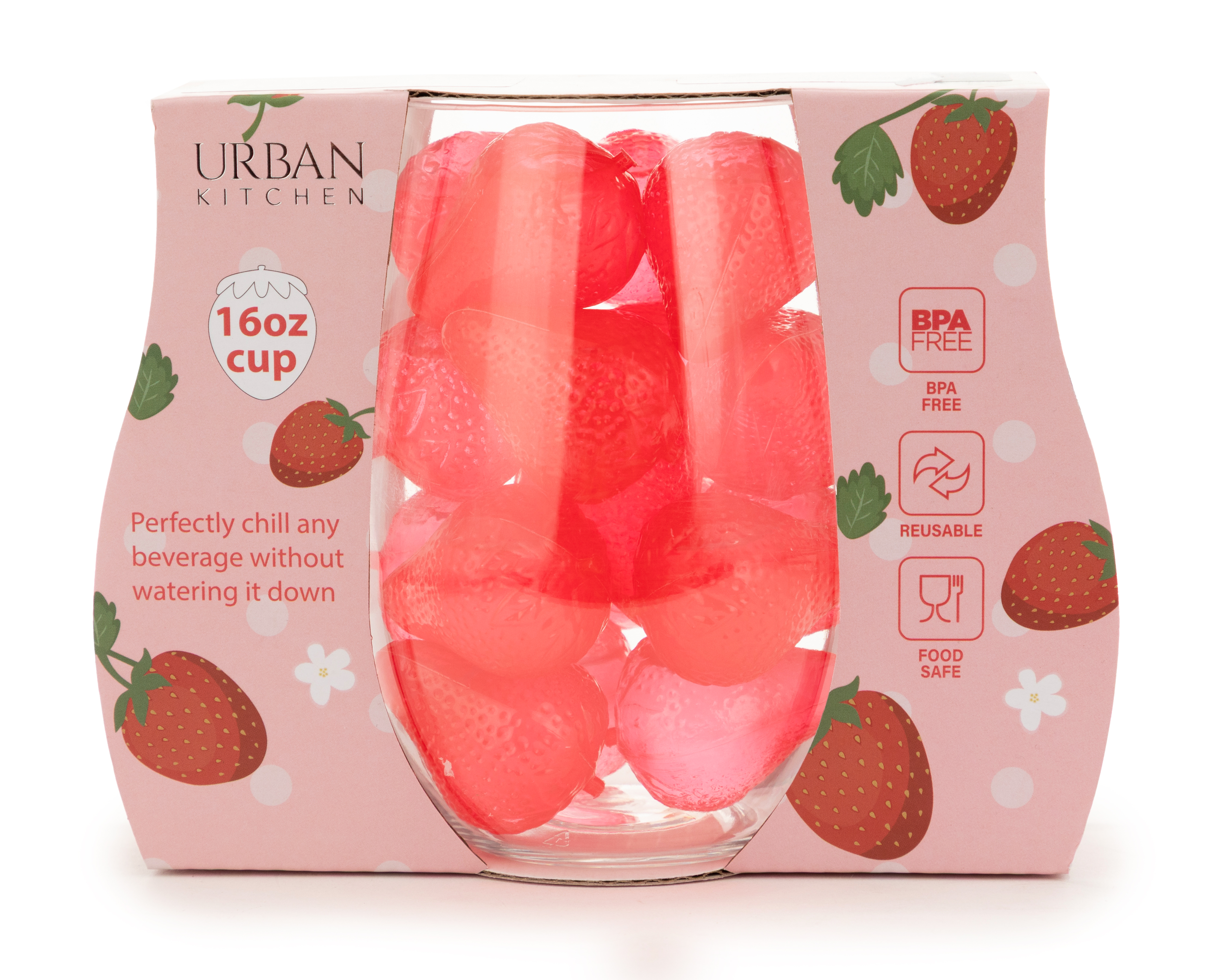 Hielo Reutilizable Urban Kitchen 12 Piezas con Vaso