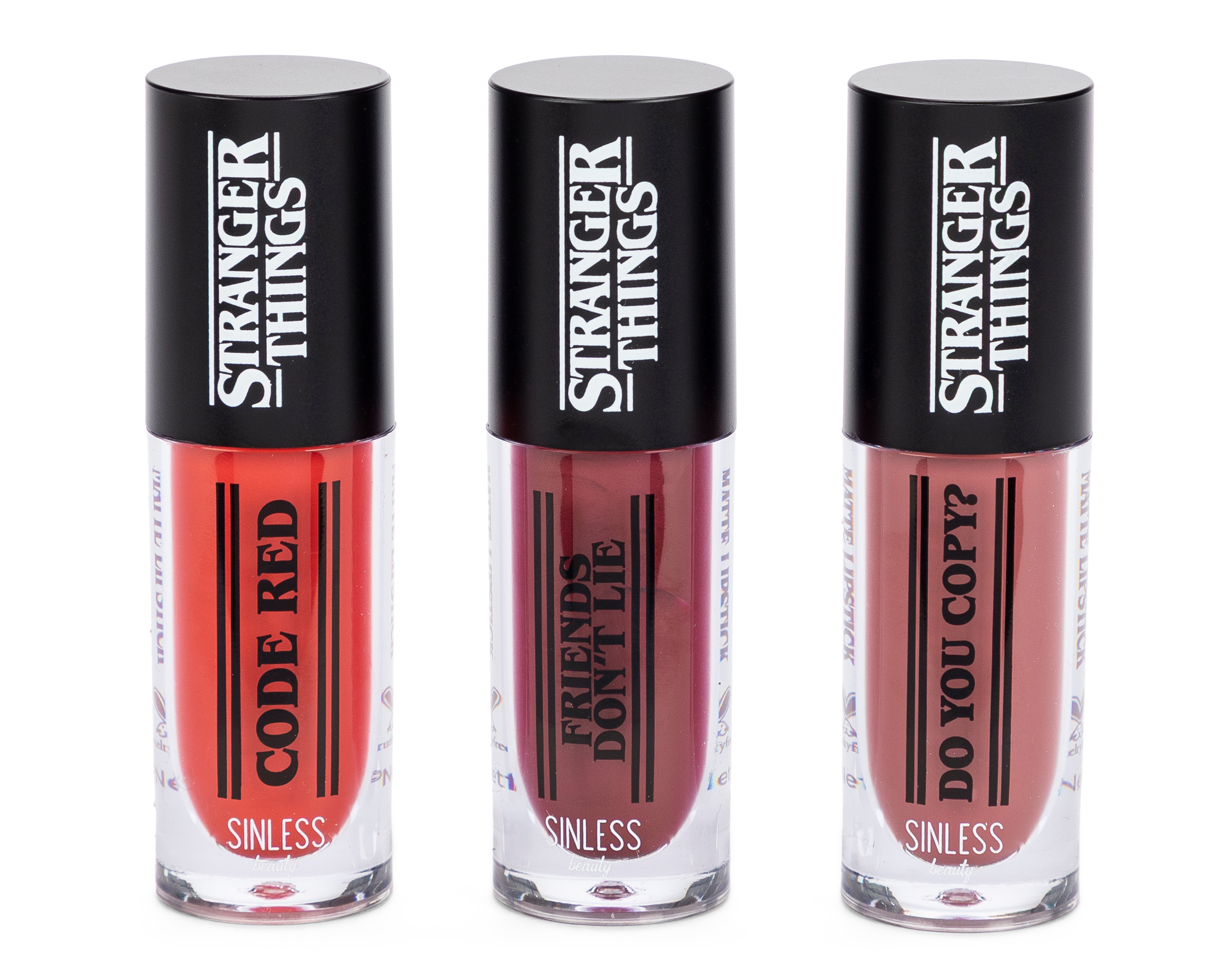 Foto 3 pulgar | Foto 2 | Labial Líquido Sinless Beauty Stranger Things Matte Lipkit 3 Piezas