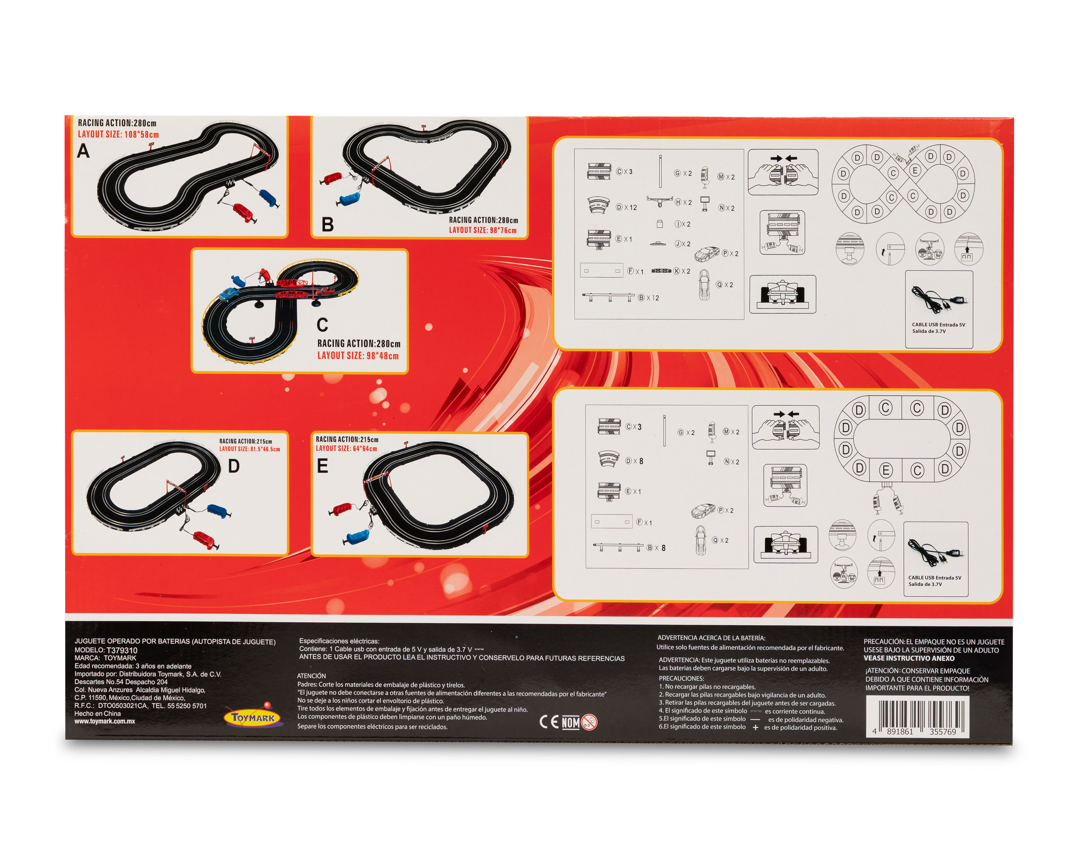 Foto 2 | Foto 2 | Pista de Juguete Toymark con 4 Vehículos