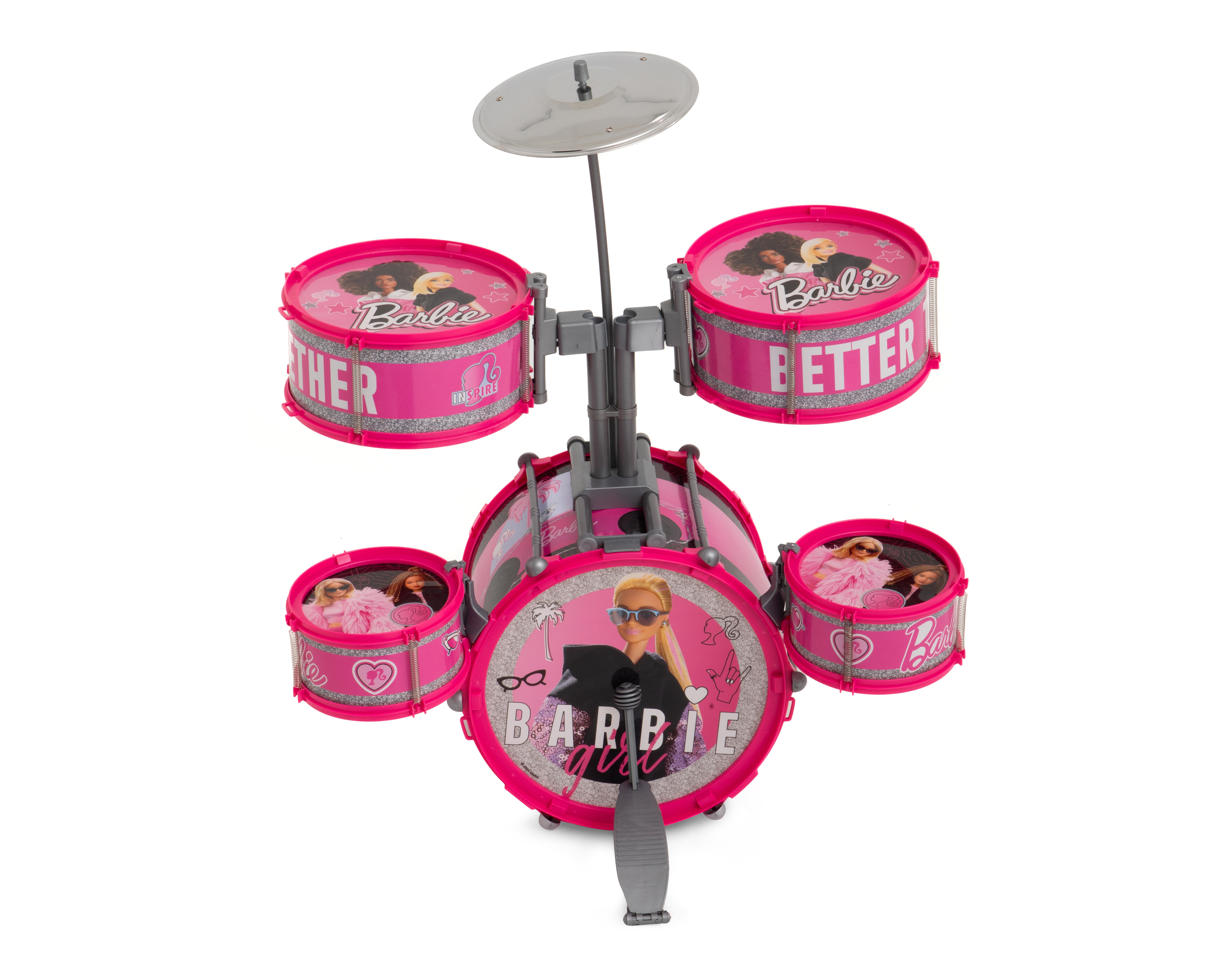 Batería Musical Barbie Toymark Rosa