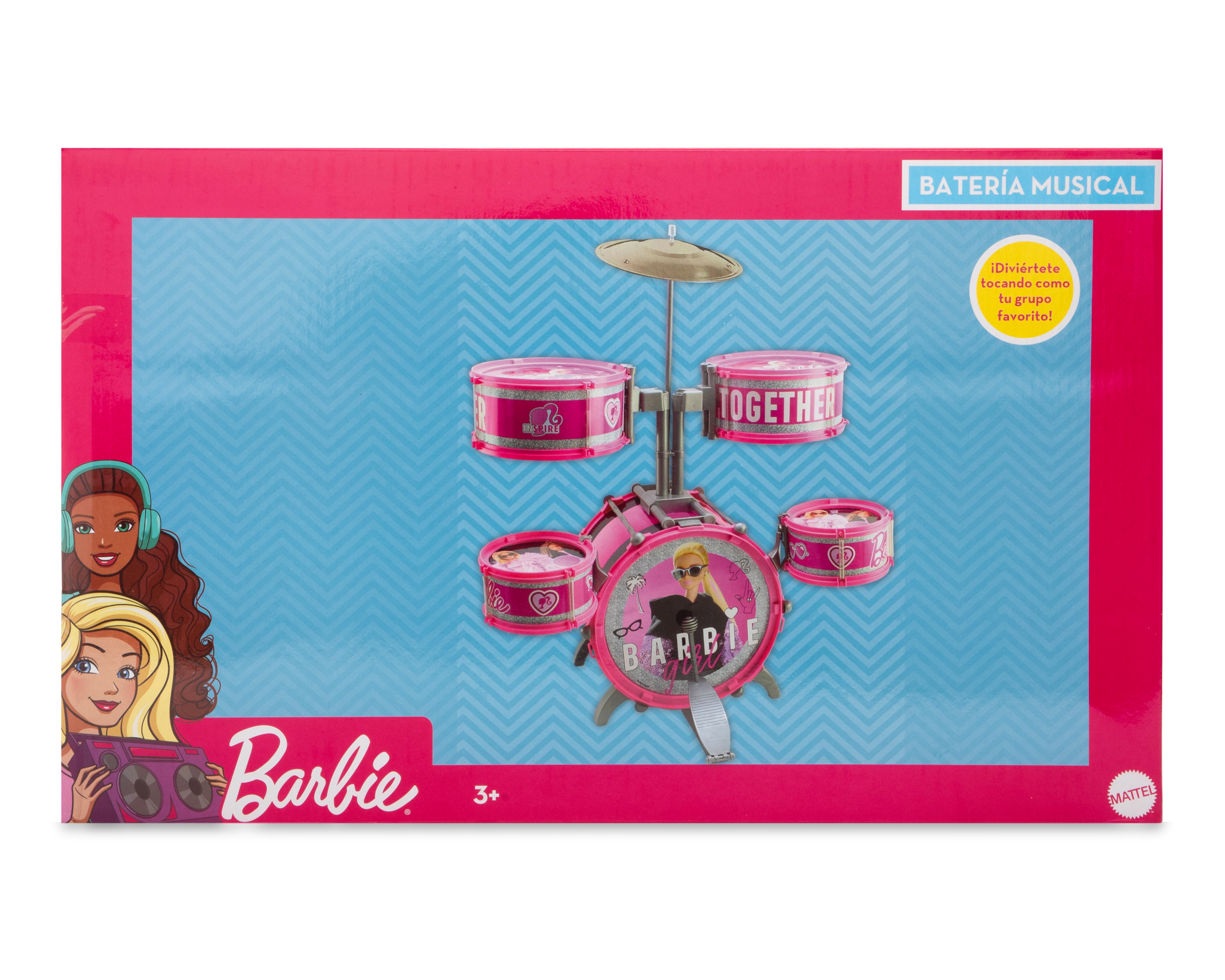 Foto 5 pulgar | Foto 4 | Batería Musical Barbie Toymark Rosa