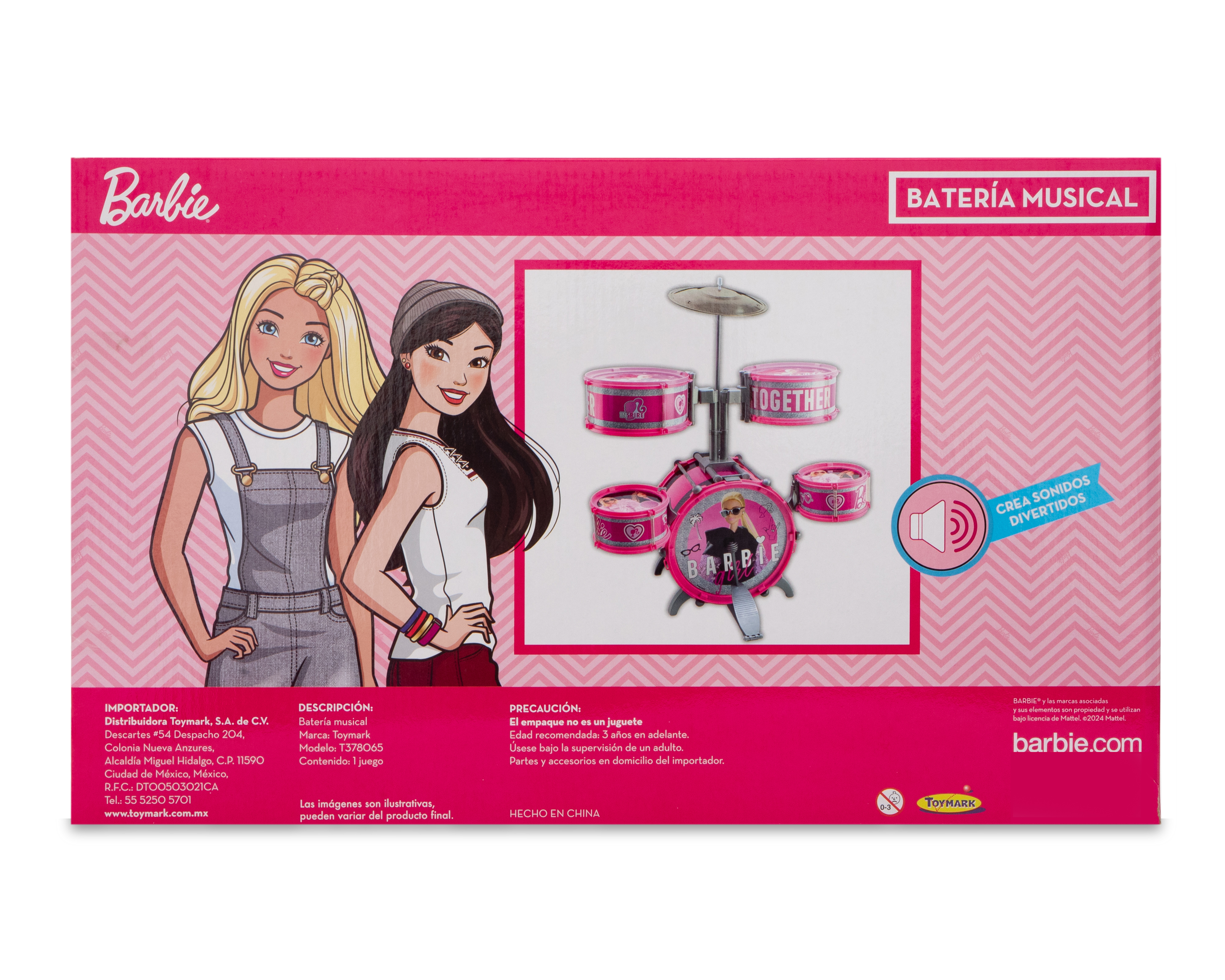 Foto 6 pulgar | Foto 5 | Batería Musical Barbie Toymark Rosa