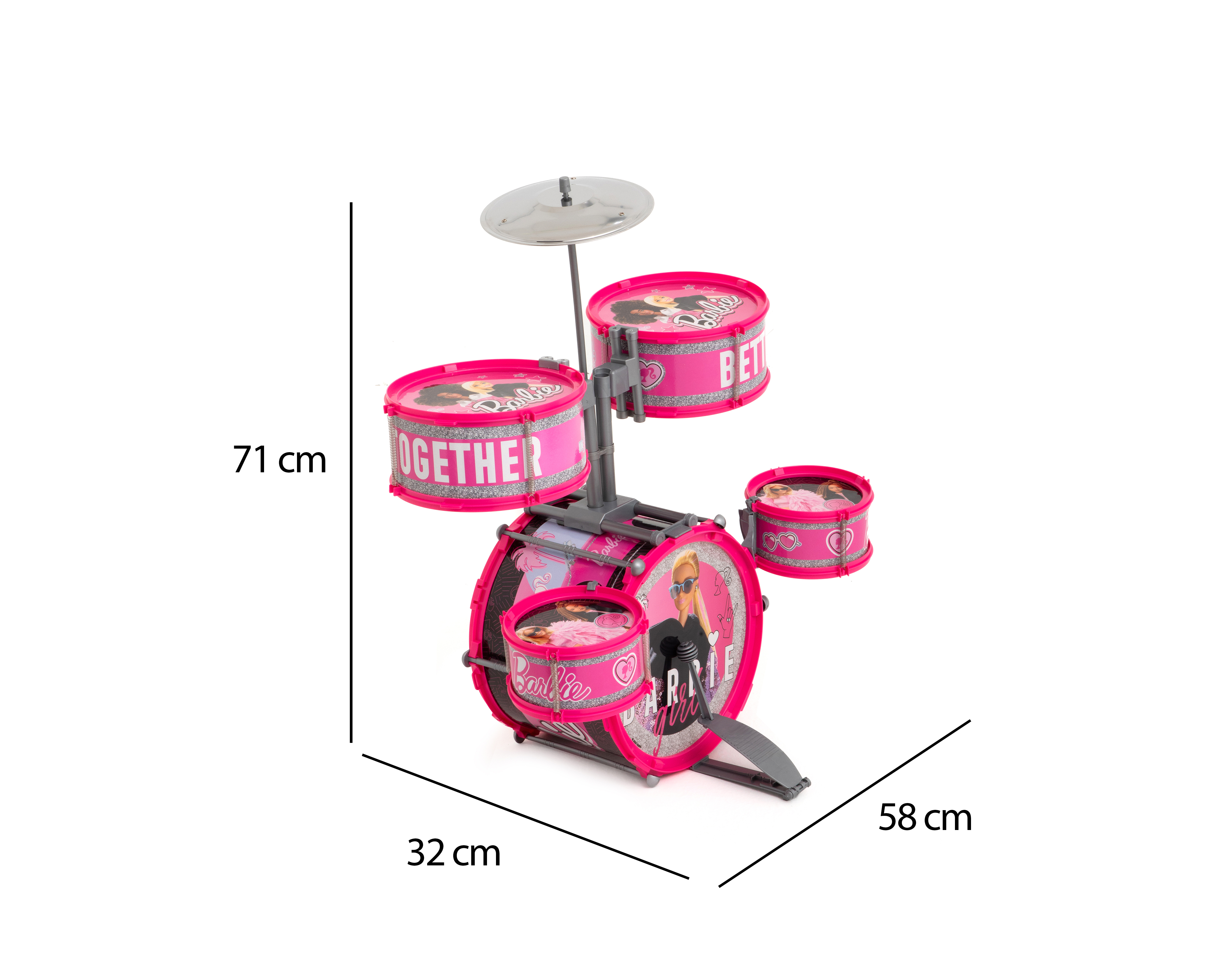 Foto 7 pulgar | Foto 6 | Batería Musical Barbie Toymark Rosa