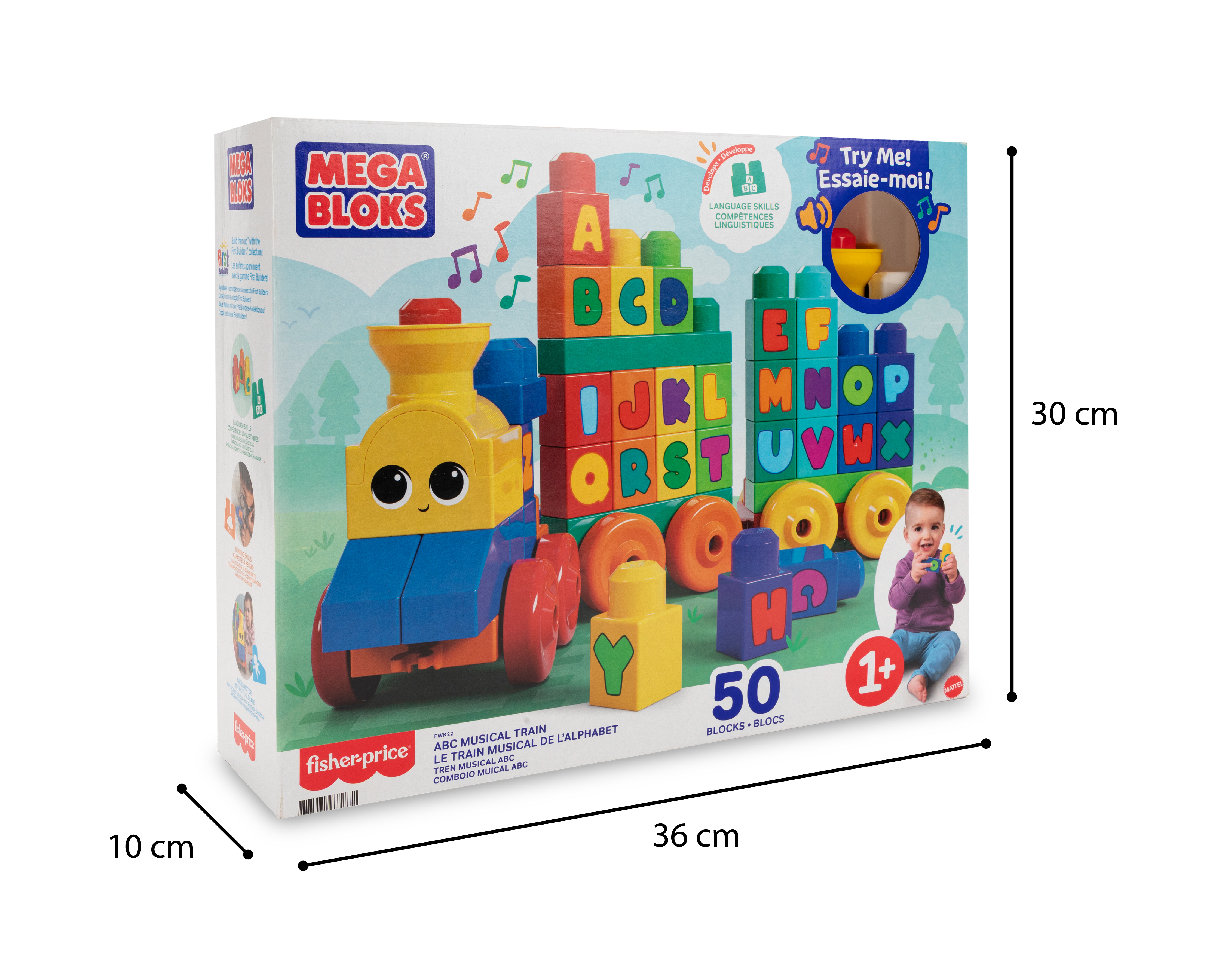 Foto 4 pulgar | Foto 3 | Tren Musical ABC Mega Bloks 50 Piezas