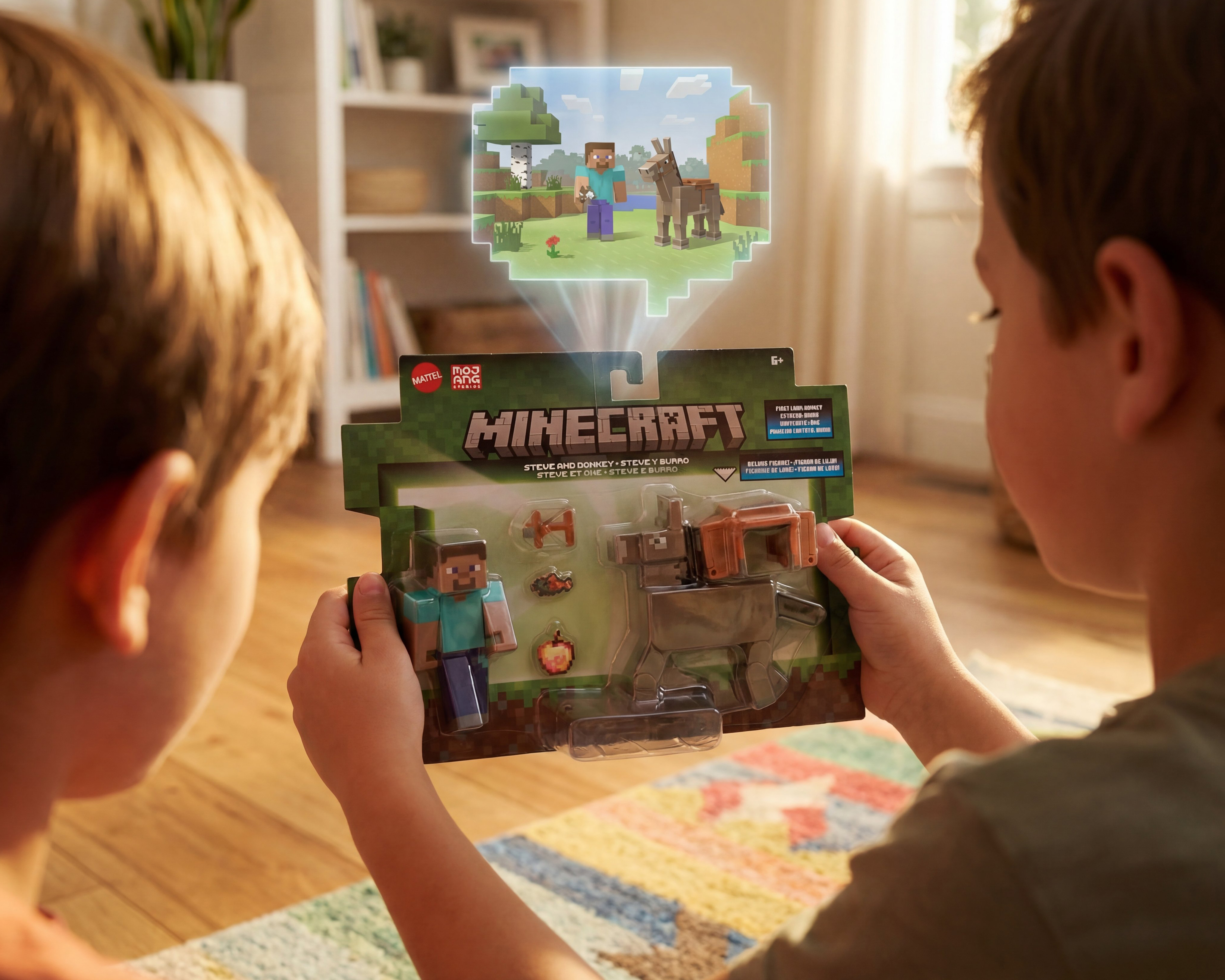 Foto 5 pulgar | Foto 4 | Steve y Burro Minecraft con Accesorios