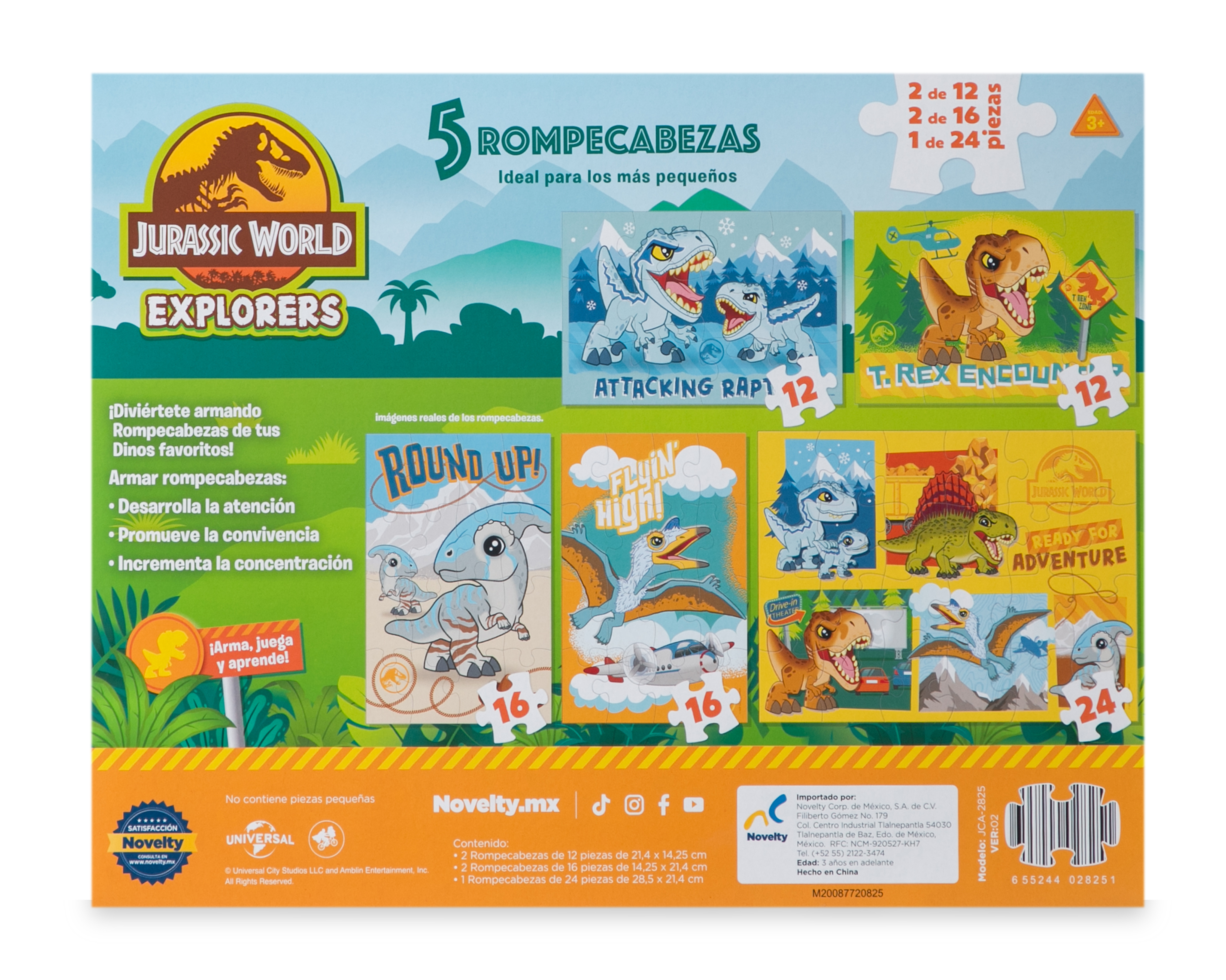 Foto 3 pulgar | Foto 2 | Rompecabezas Jurassic World 5 en 1 Novelty 80 Piezas