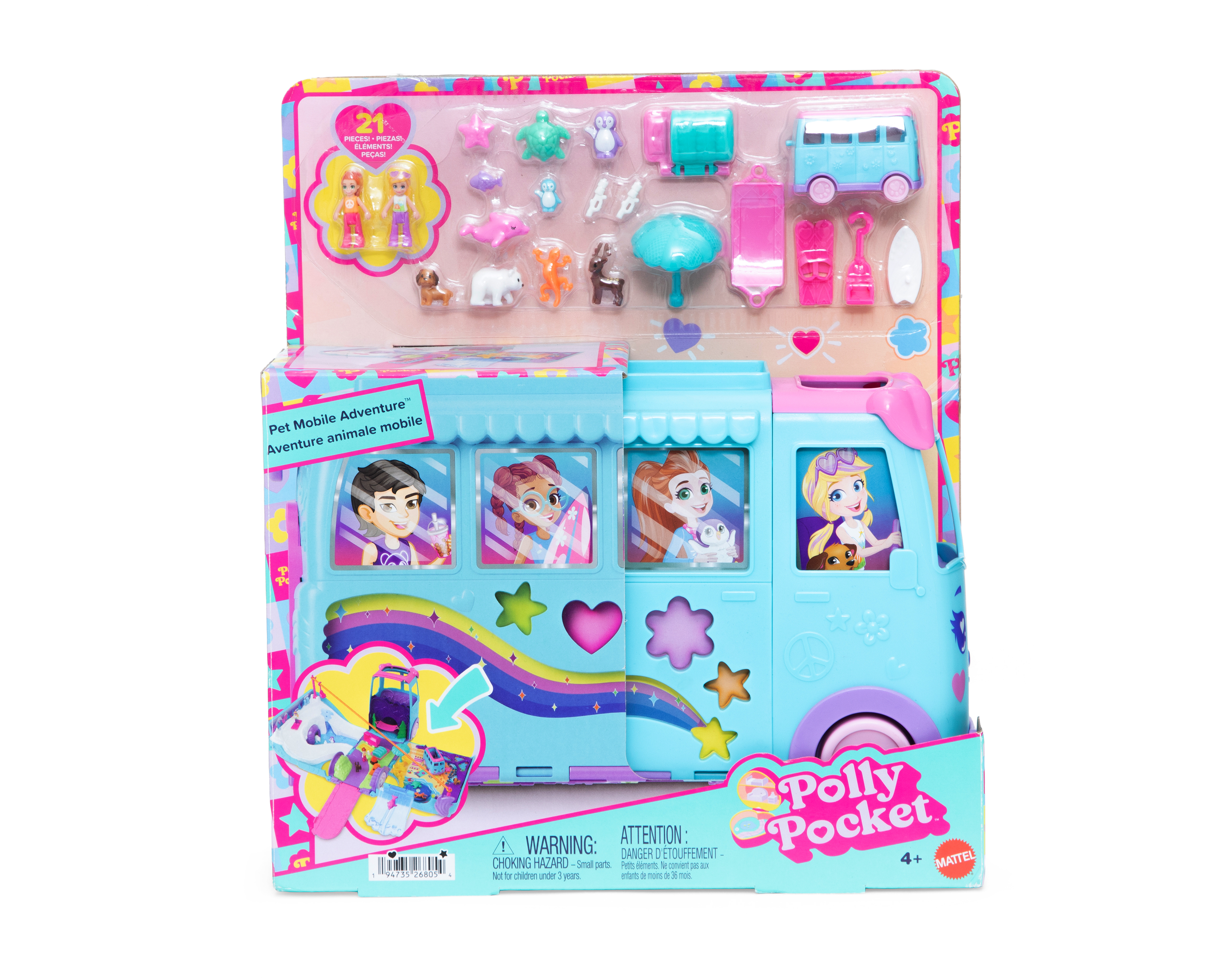 Foto 6 pulgar | Foto 5 | Aventuras Sobre Ruedas con Mascotas Polly Pocket con Accesorios