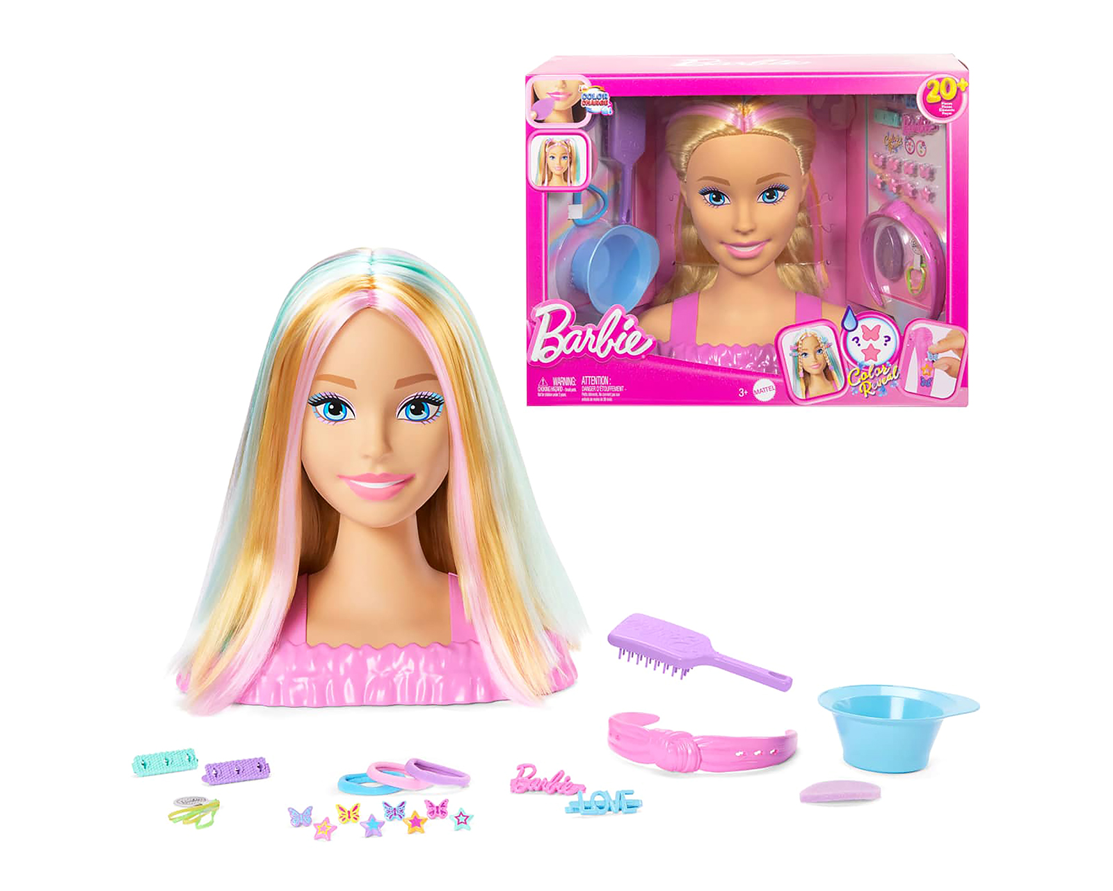 Cabeza de Muñeca para Peinar Barbie con Accesorios