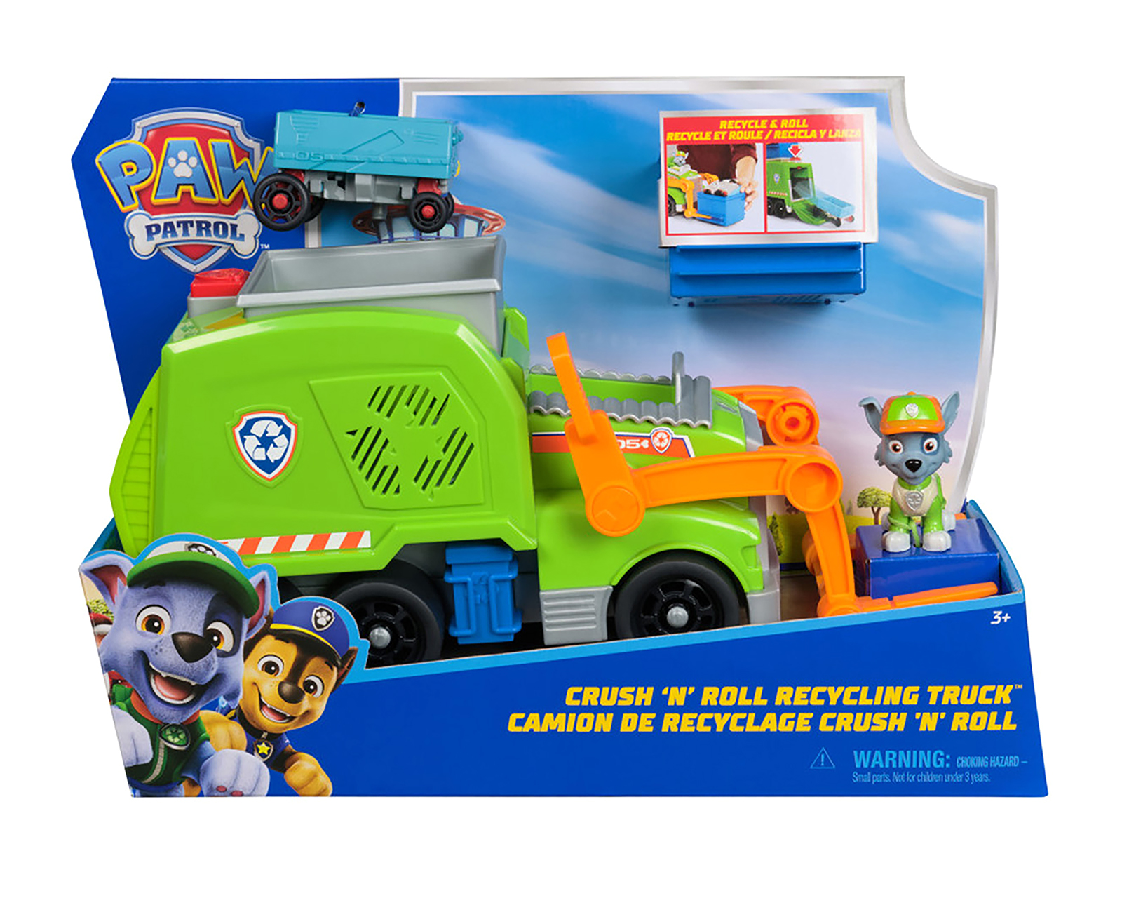 Foto 1 | Foto 1 | Camión de Reciclaje Crush N Roll Paw Patrol con Figura de Rocky